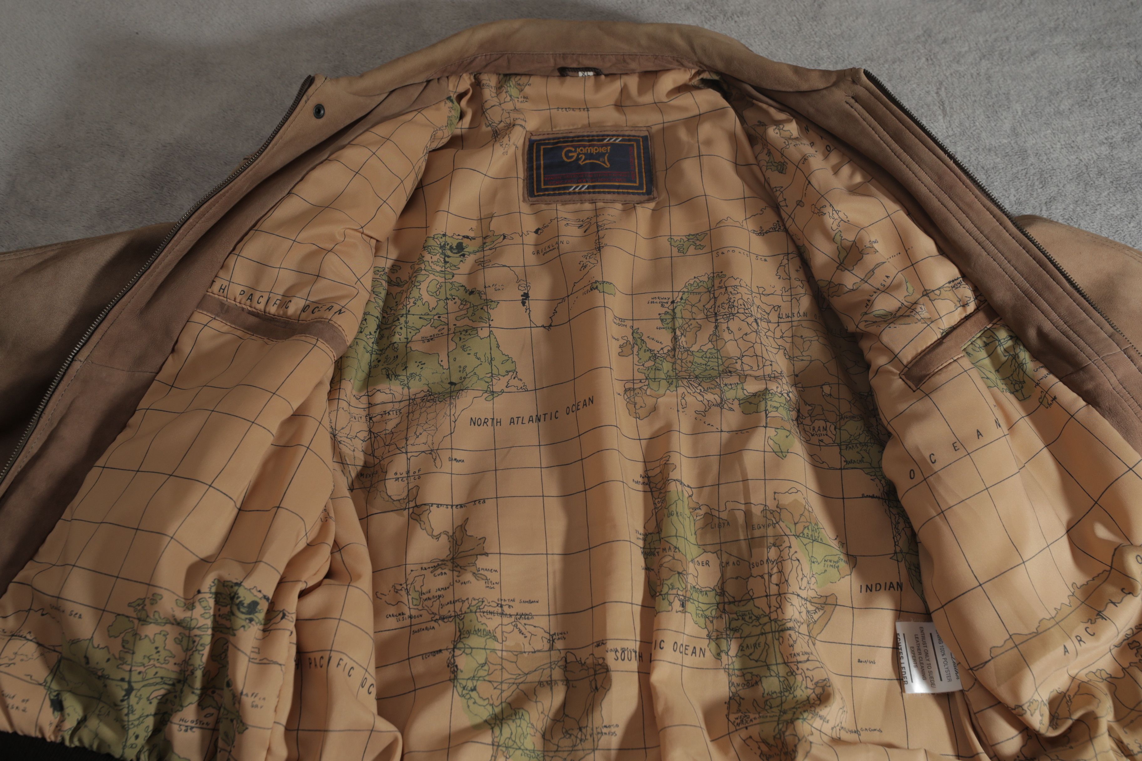 Vintage Giampier Flag Lined Tan Leather Vintage Jacket (XL) Size US XL / EU 56 / 4 - 11 Thumbnail