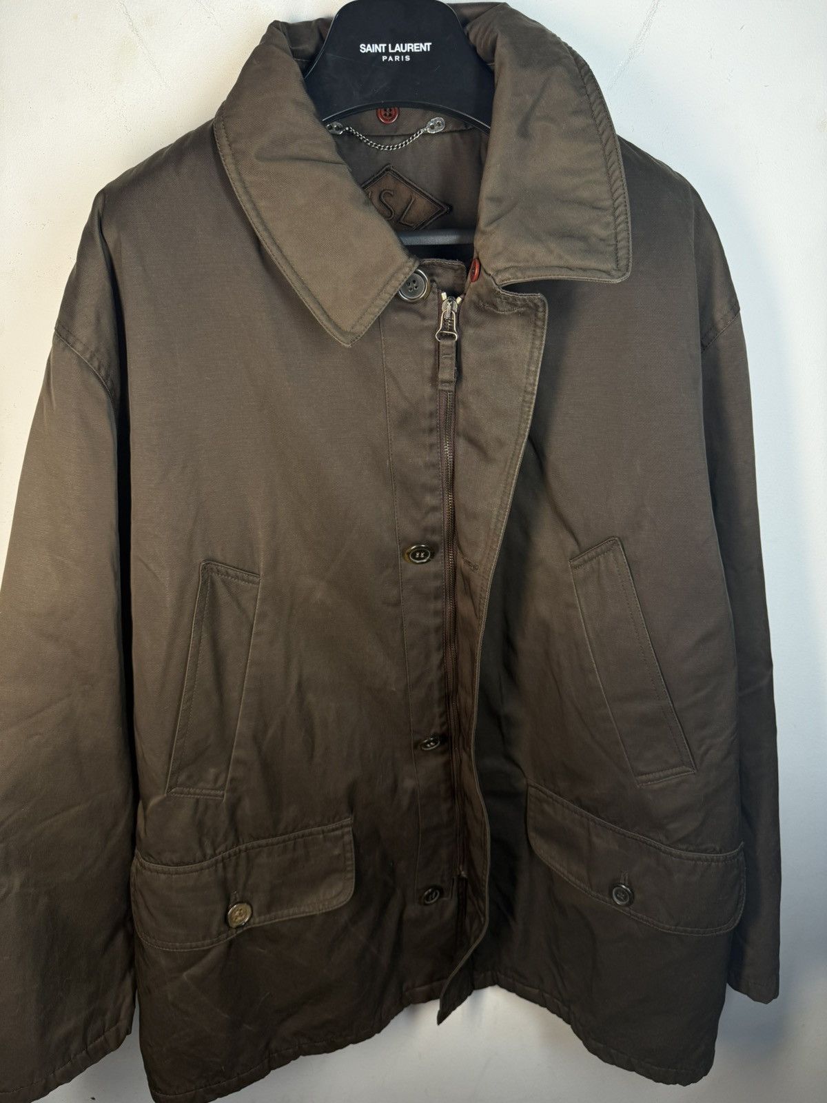 Yves Saint Laurent 90s Warm YSL Jacket Brown Autumn Parka Classic Zip Up Size US XL / EU 56 / 4 - 23 Thumbnail