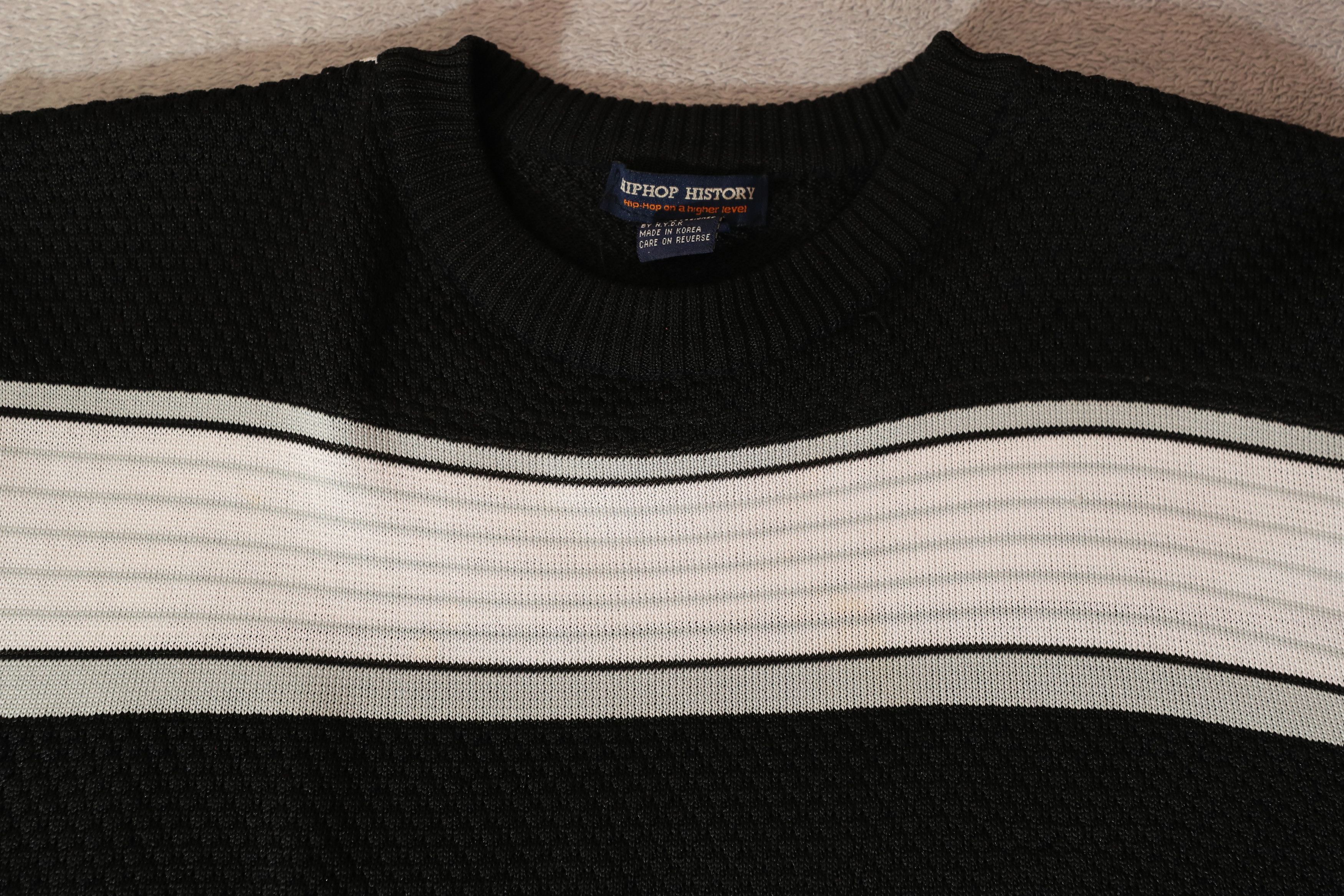 Other Hip Hop History Knit Black & White Striped Shirt (XXL) Size US XXL / EU 58 / 5 - 4 Thumbnail
