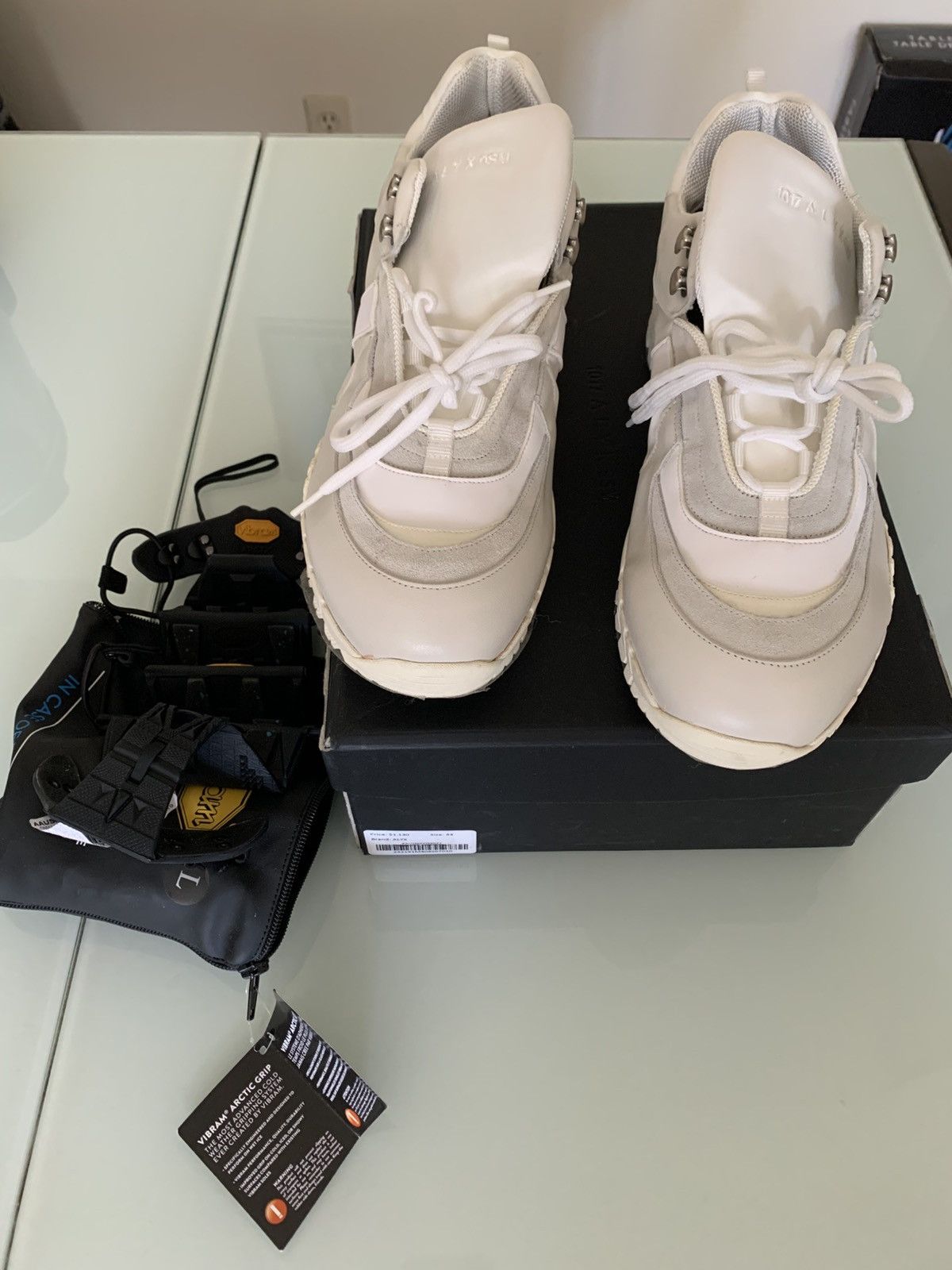 1017 ALYX 9SM 1017 ALYX 9SM White sneakers with Vibram sole. Size US 11 / EU 44 - 1 Thumbnail