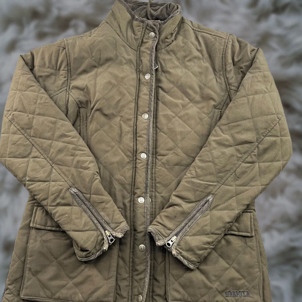 Albam Harkila Alba Womens Quilted Jacket Hooded Zip Full Zip Size 44 Brown Insulated Overcoat Parka Women's Coat Brown Quilted Jacket Size S / US 4 / IT 40 - 1 Thumbnail