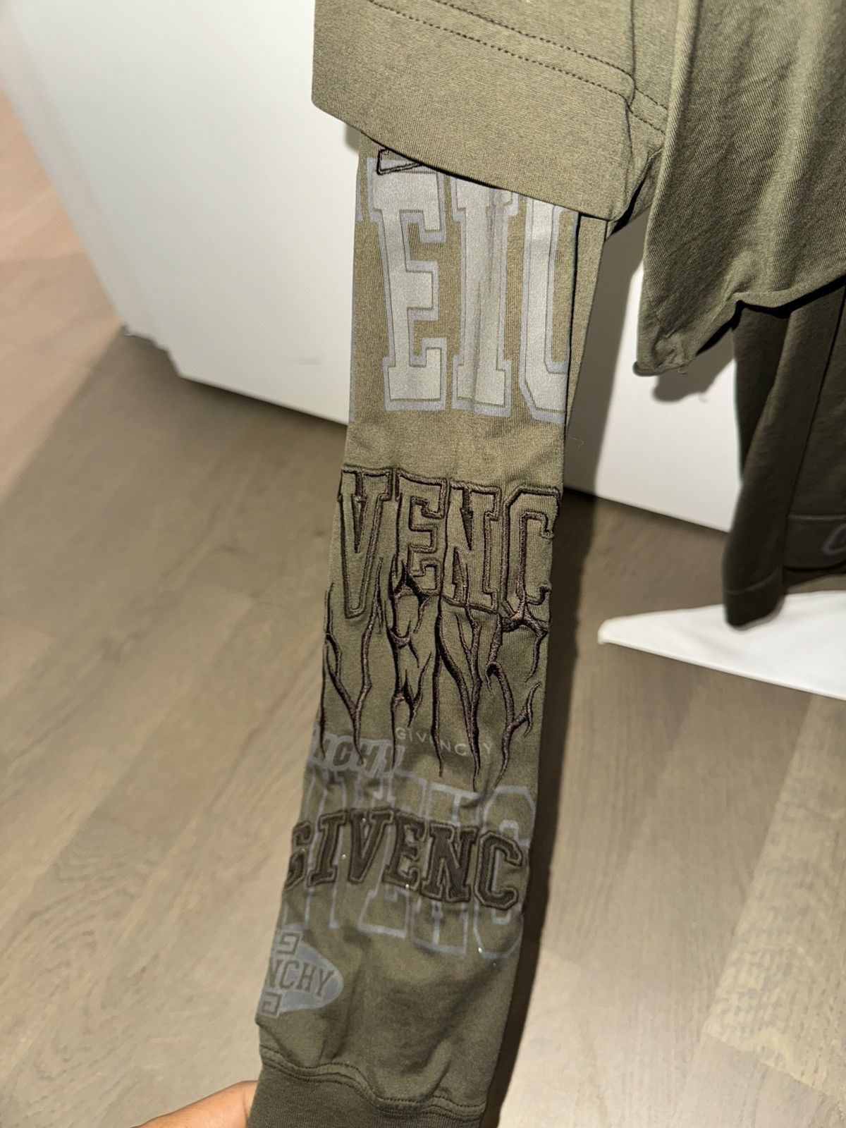 Givenchy logo-embroidered layered cotton hoodie Size US M / EU 48-50 / 2 - 3 Thumbnail