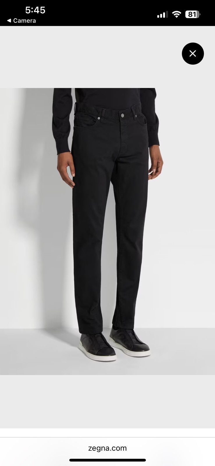 Other × Z Zegna BLACK STRETCH COTTON ROCCIA JEANS Size US 33 - 1 Thumbnail