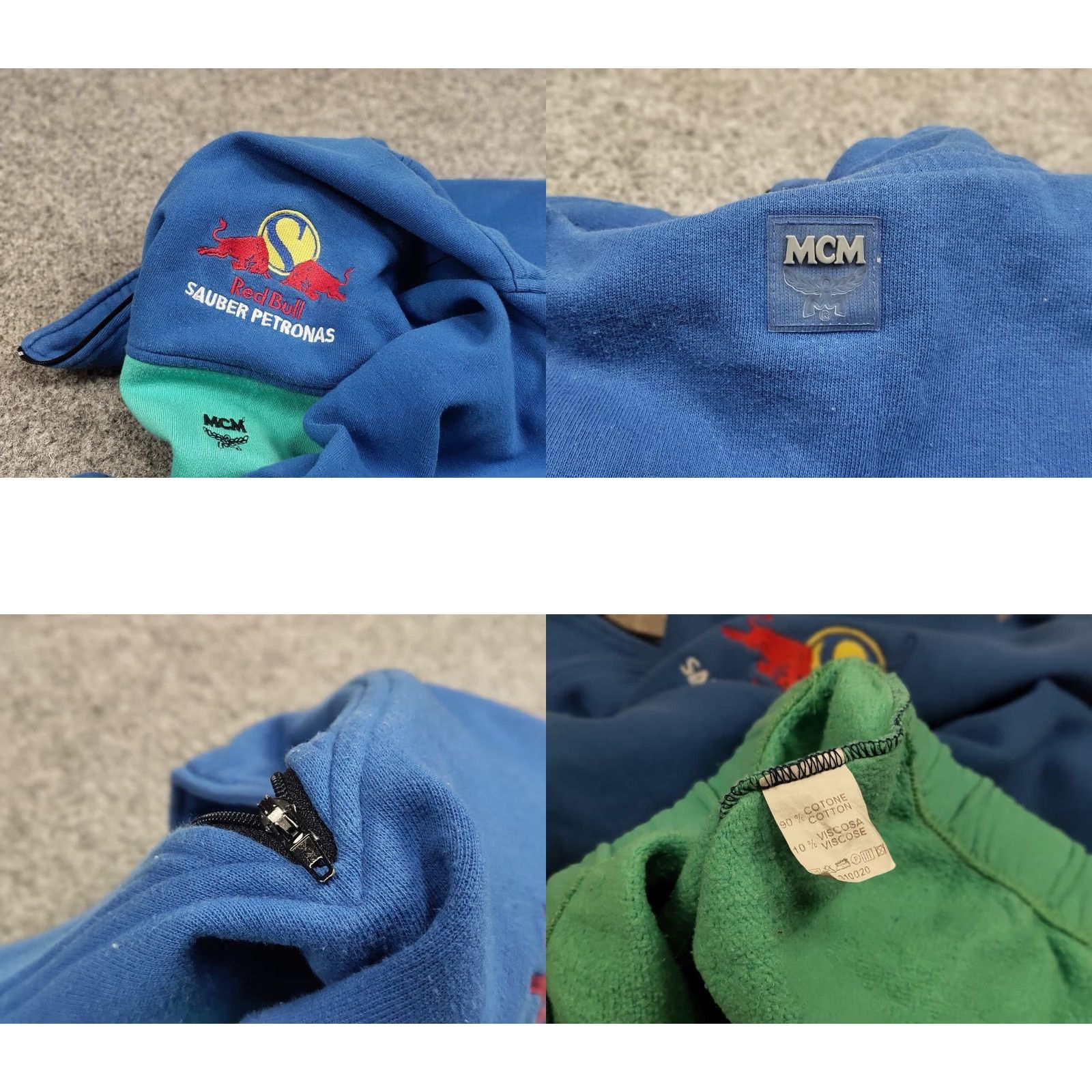MCM VINTAGE MCM Sweatshirt 80s #1/4 Zip Long Sleeve Zip Mock Neck Blue Mens Size M Sweatshirt 80s Logo Vintage Pattern: Solid Size US M / EU 48-50 / 2 - 10 Thumbnail
