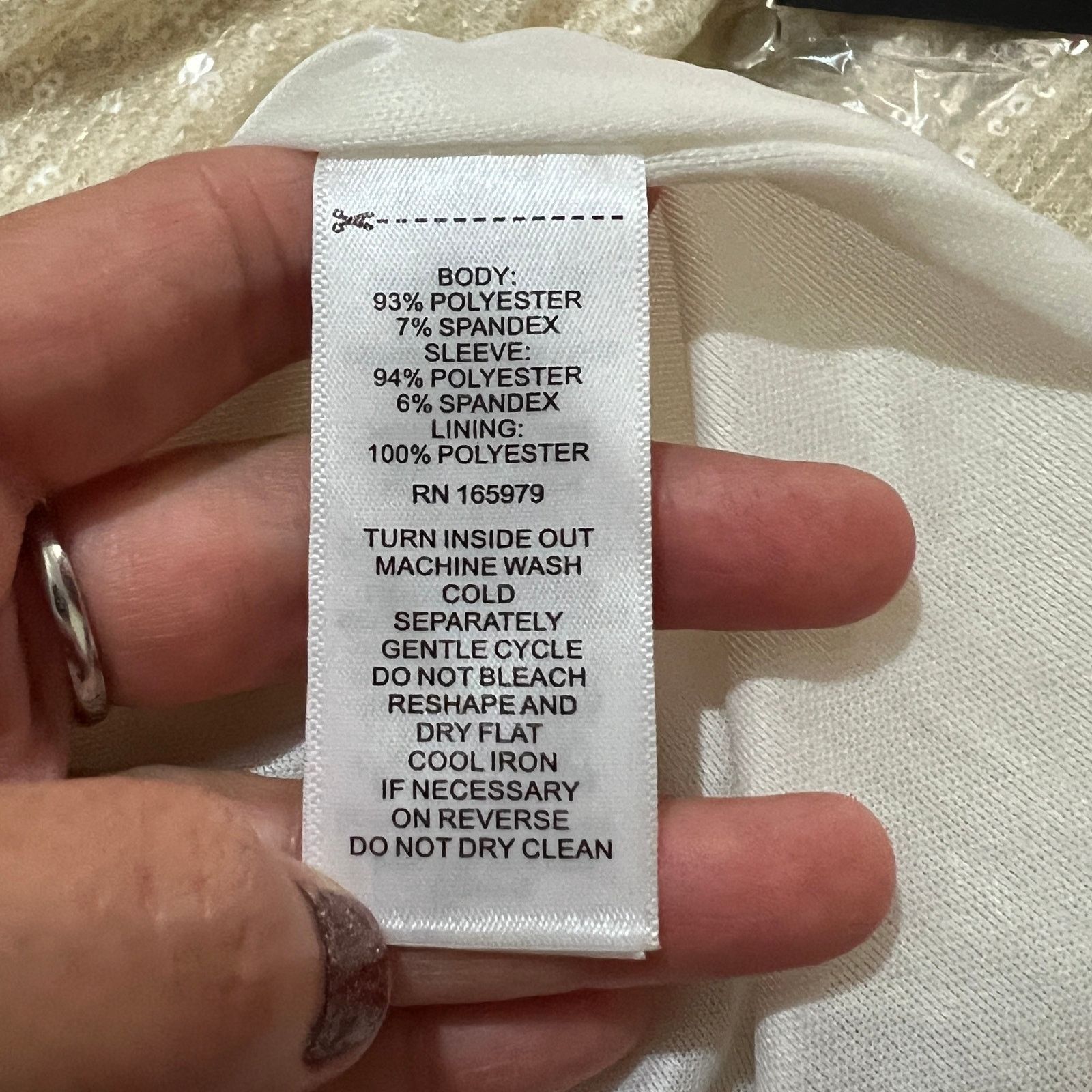 Other Whisper Cream Sequin Sparkly Flutter Sleeve Back Keyhole Top Size L / US 10 / IT 46 - 12 Thumbnail