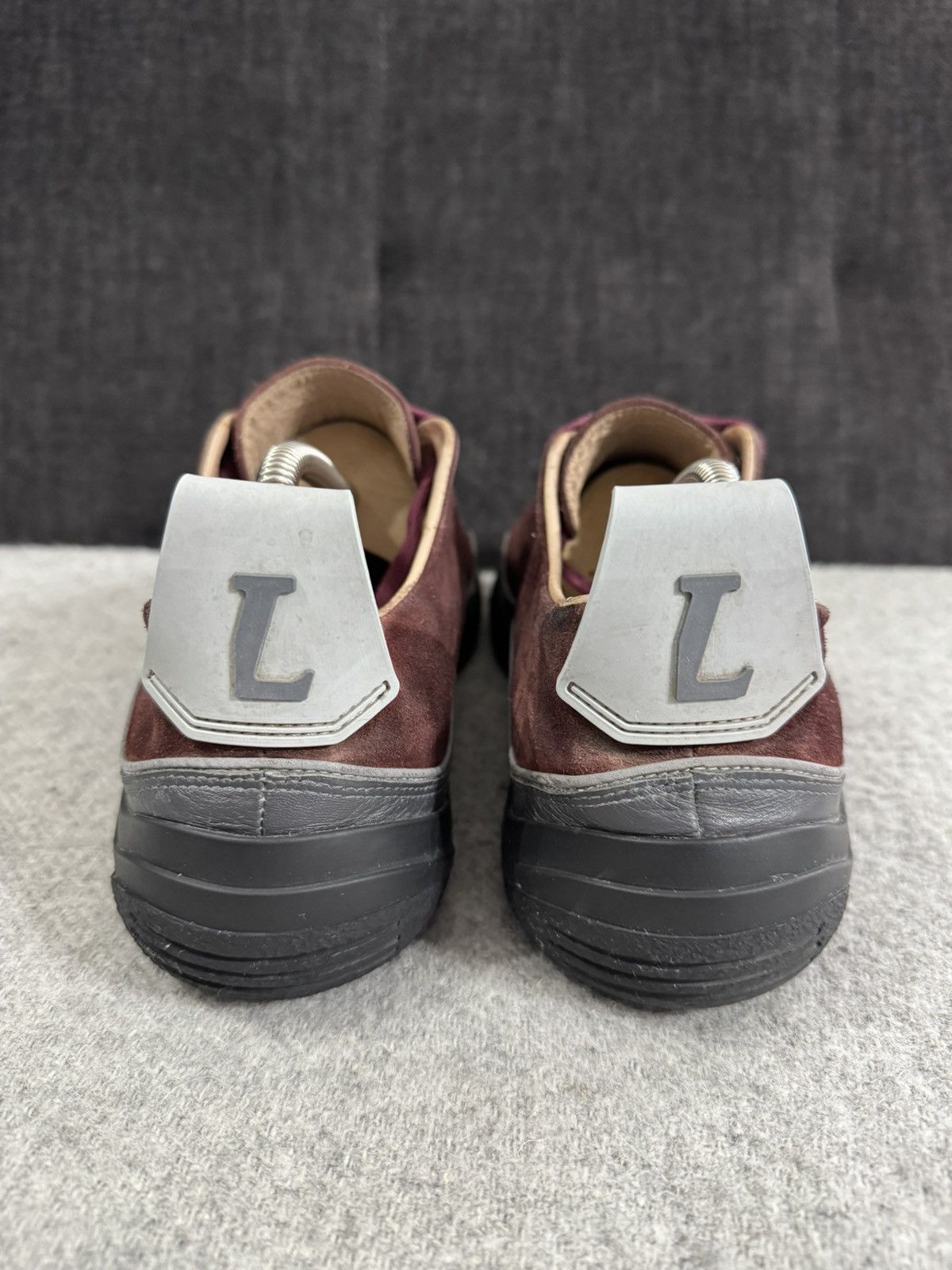 Lanvin Lanvin L Low Top Suede Leather Burgundy Sneakers UK7 41 Size US 8 / EU 41 - 8 Thumbnail