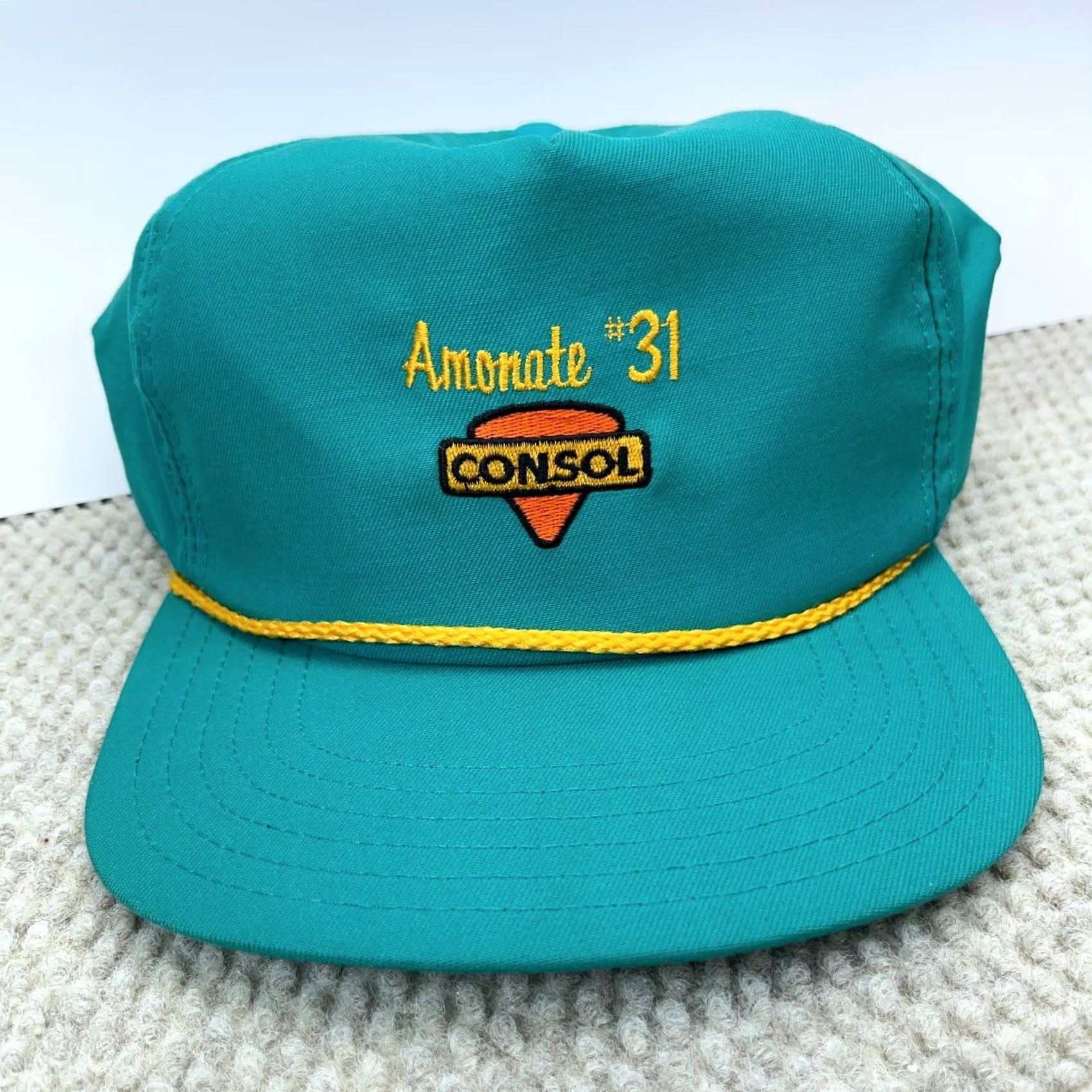 Coal VINTAGE Consol Trucker Hat Cap Snapback USA Coal Mining 80s 90s Rope Amonate L15 Teal Men Size ONE SIZE - 3 Thumbnail
