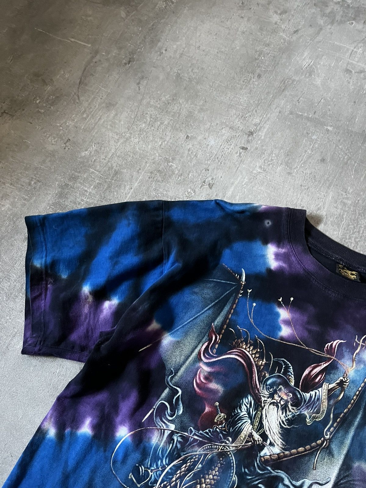 Liquid Blue Vinatge Wizard and Dragon Storm Rider Toe Dye Size US XL / EU 56 / 4 - 6 Thumbnail