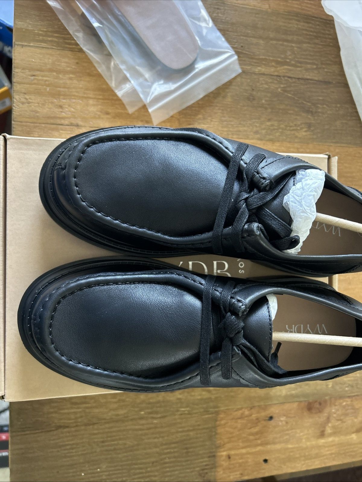 Other WYDR Marnie Lace-Up Moccasins Black Leather, Women's US 9 Size US 9 / IT 39 - 3 Thumbnail