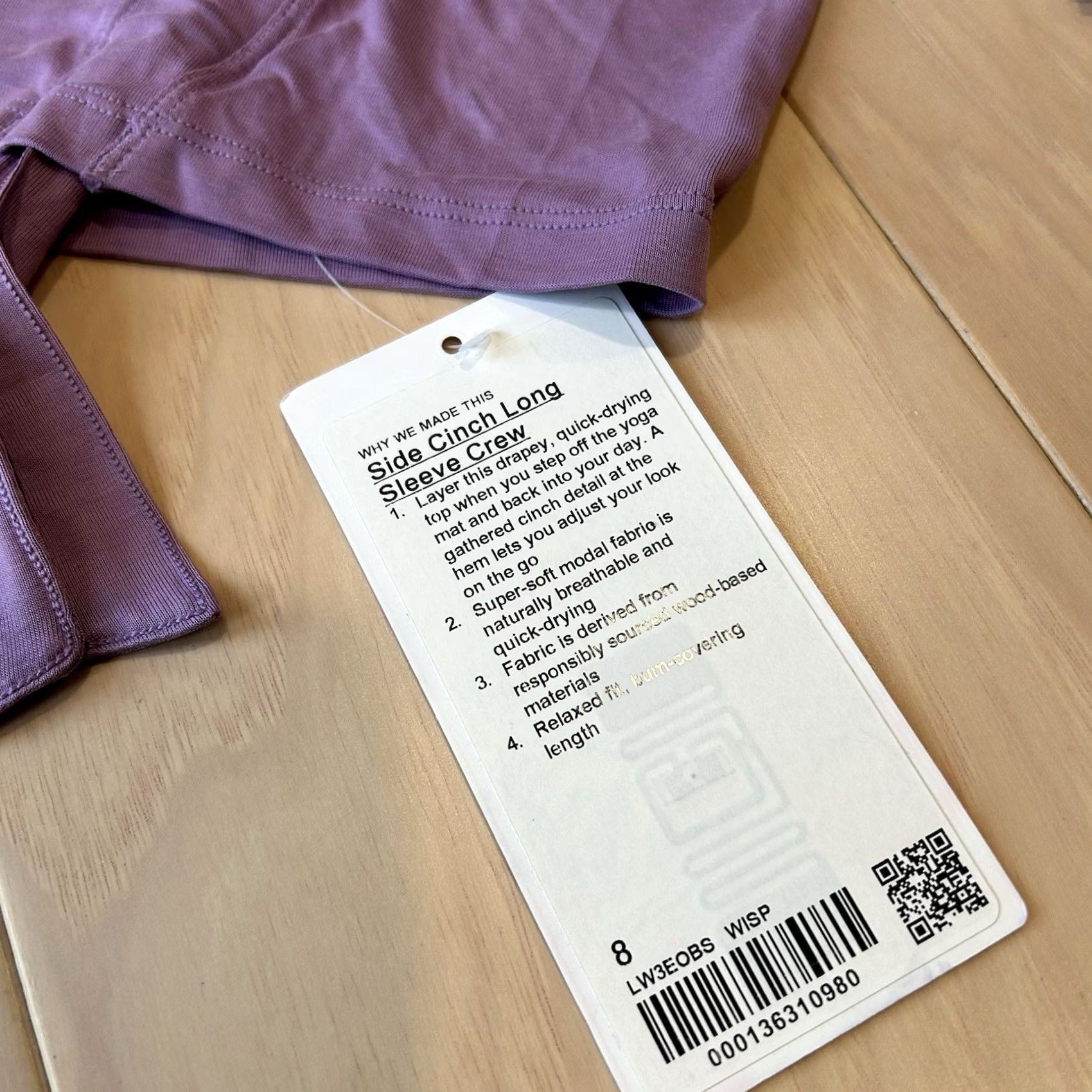 Lululemon Lululemon Side Cinch Crewneck Shirt In Wisp Long Sleeve Women’s 8 Size M / US 6-8 / IT 42-44 - 3 Thumbnail