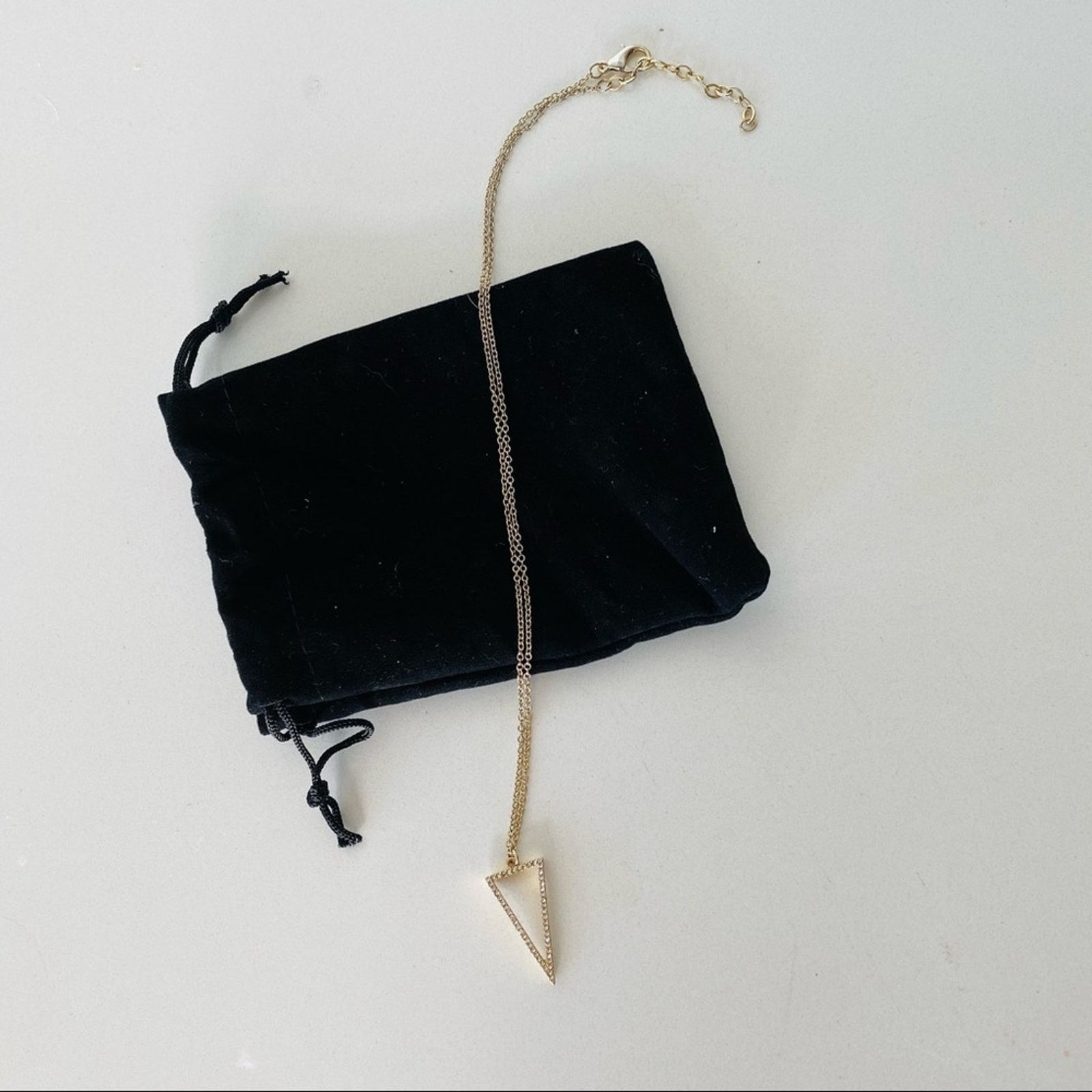 Nordstrom NORDSTROM Gold White CZ Triangle Charm Pendant Necklace Size ONE SIZE - 5 Thumbnail