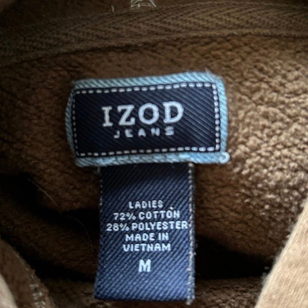 Izod Vintage Designer Brown Hooded Sweatshirt by IZOD Size M / US 6-8 / IT 42-44 - 5 Thumbnail