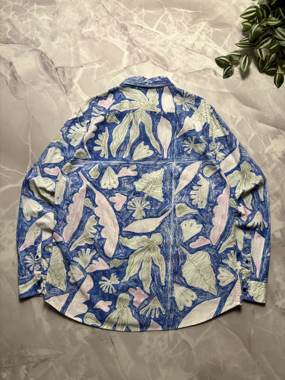 Desigual Desigual Abstract Art Floral Blue Shirt Long Sleeve Mens XL Size US XL / EU 56 / 4 - 8 Thumbnail