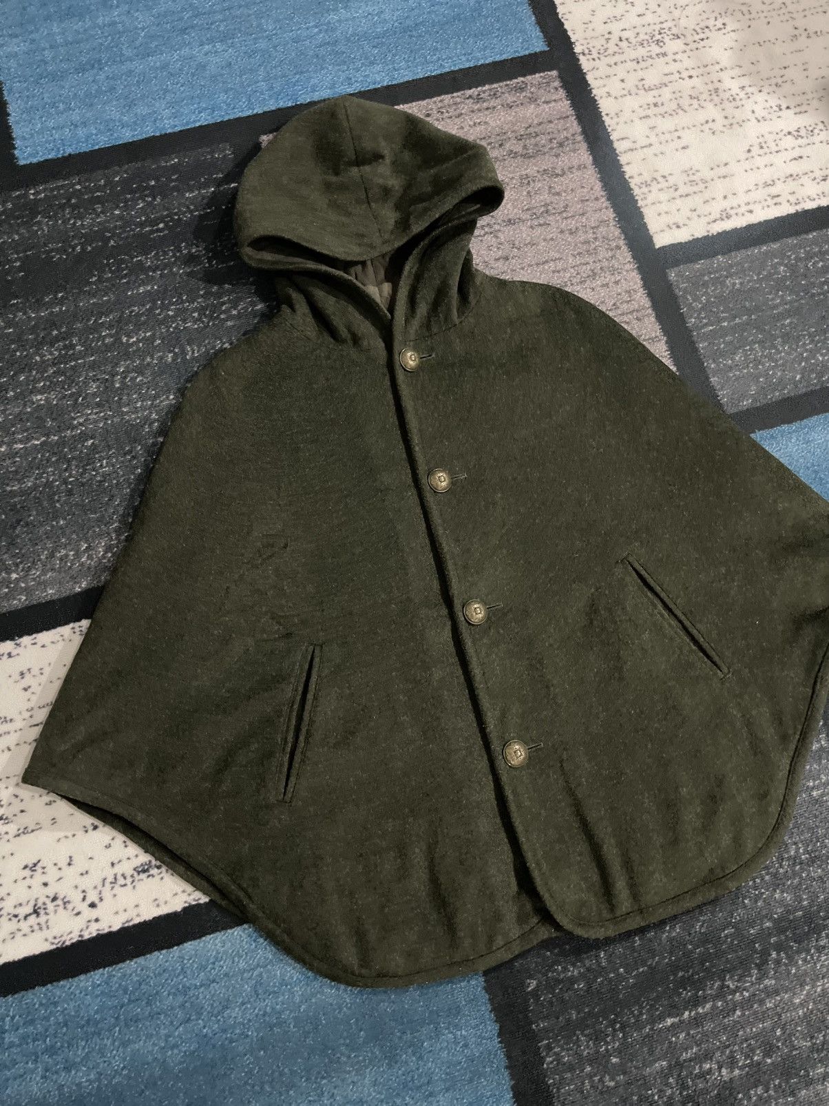 A.P.C. Vintage A.P.C Button Hoodie Wool Poncho Size XS / US 0-2 / IT 36-38 - 4 Thumbnail
