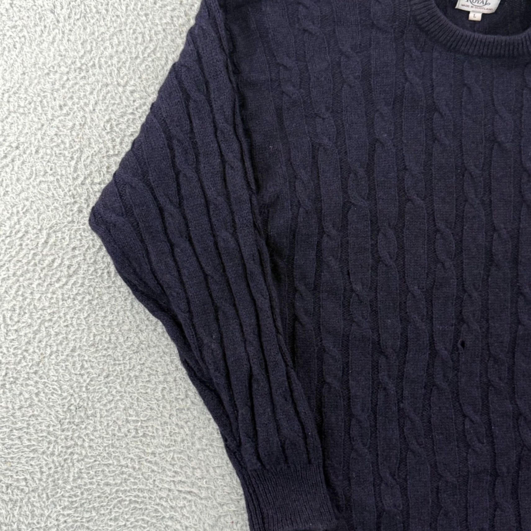 Vintage VINTAGE Clan Royal Sweater Men Large Blue Wool Fisherman 90s Cable Knit Pullover Size US L / EU 52-54 / 3 - 4 Thumbnail