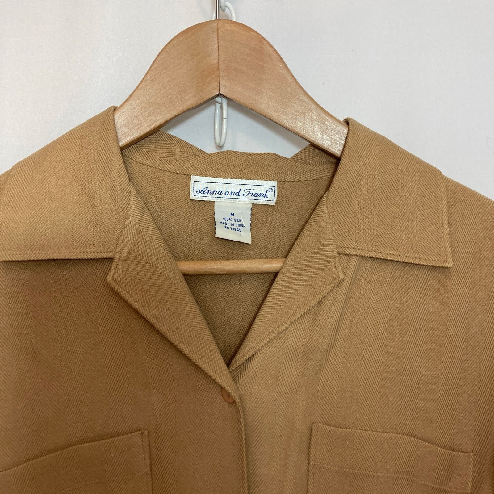 Other Anna and Frank 100% Silk Herringbone Button Shirt Blouse Top Size M / US 6-8 / IT 42-44 - 3 Thumbnail