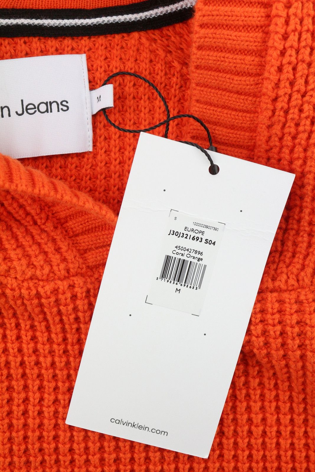 Calvin Klein M Orange Cotton Knit Hooded Stretch Jumper 87437 Size US M / EU 48-50 / 2 - 8 Thumbnail