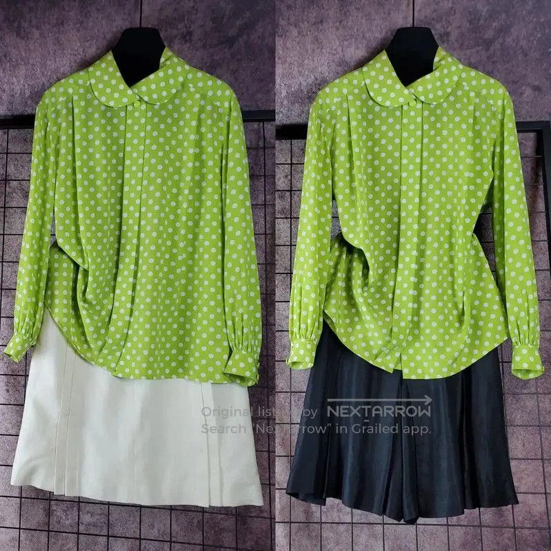 Dior Dior Green Polka Dot Long Sleeve Shirt . Size M / US 6-8 / IT 42-44 - 1 Thumbnail