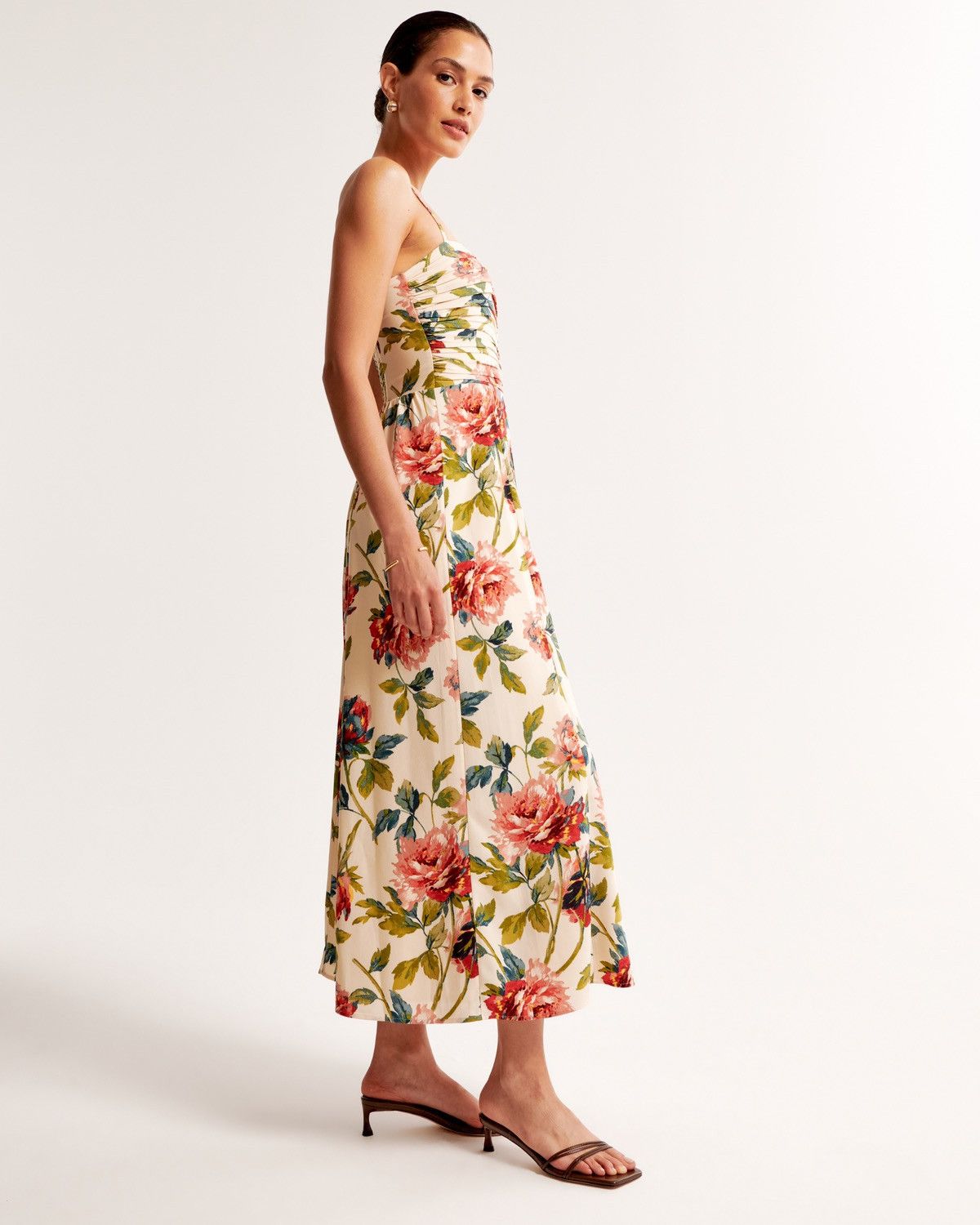 Abercrombie & Fitch Abercrombie & Fitch Emerson Crepe Smoked Back Midi Dress Size XL / US 12-14 / IT 48-50 - 2 Thumbnail