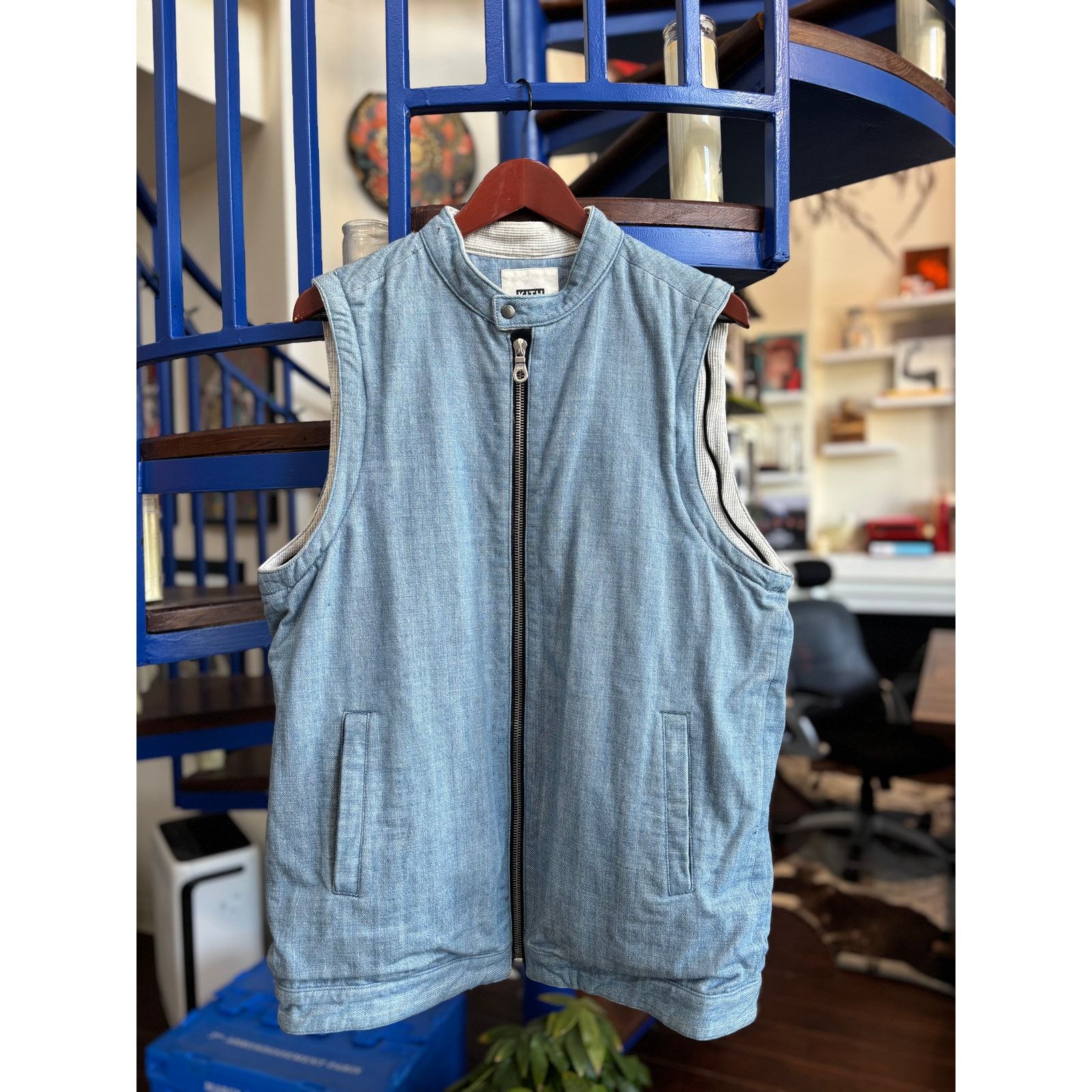 Kith Kith Tokyo x One Stroke Denim Zip Vest – Size M Size US M / EU 48-50 / 2 - 2 Thumbnail