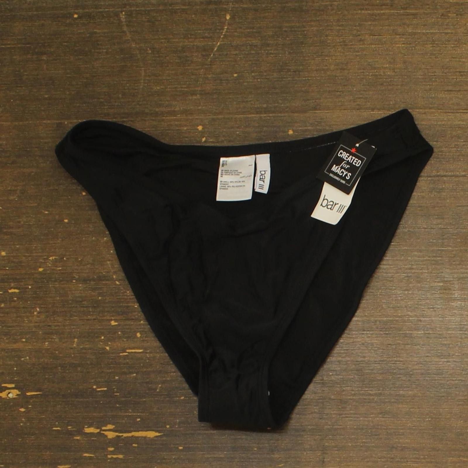 Bar III Nwt Bar Iii High-leg Hipster Swim Bottom Mbrs25562 Black M Size ONE SIZE - 1 Thumbnail