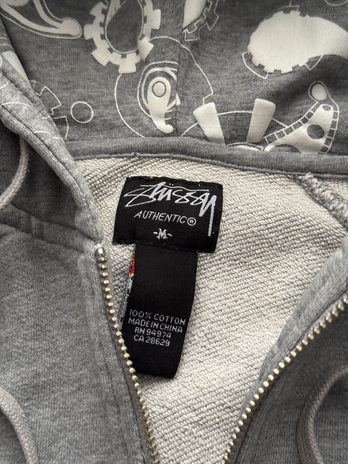 Stussy × Vintage Vintage Stussy Big Logo Zip-Up Hoodie Size US M / EU 48-50 / 2 - 4 Thumbnail