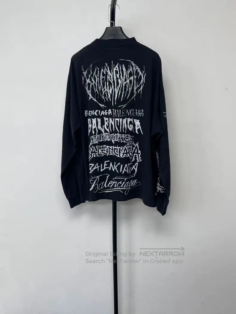 Balenciaga Balenciaga Letter print round neck long sleeve T-shirt Size US M / EU 48-50 / 2 - 2 Thumbnail