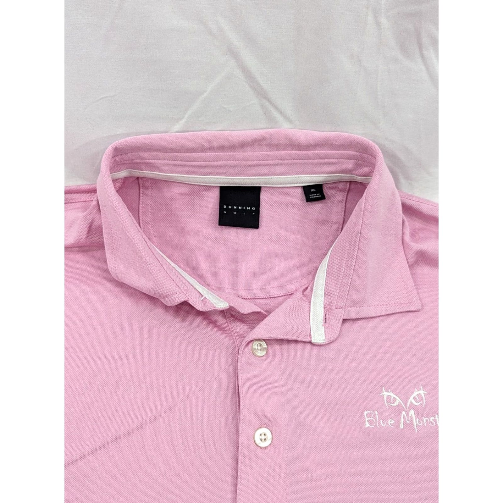 Vintage Dunning Polo Shirt Mens XL Pink Collar Golf Performance Breathable All Seasons Regular Logo Buttons Size US XL / EU 56 / 4 - 4 Thumbnail