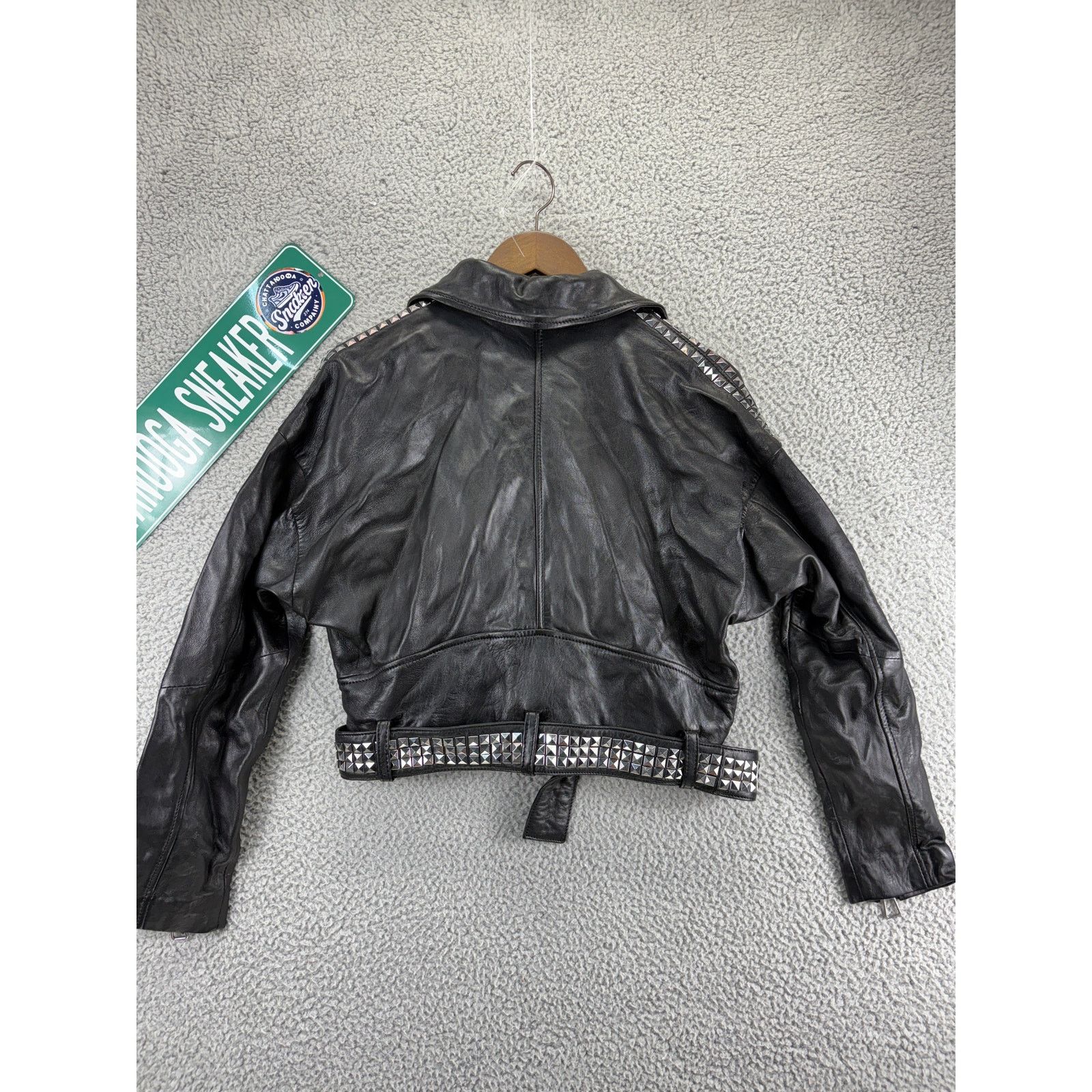 DKNY DKNY Moto Jacket Studded 100% Sheep Genuine Leather Womens S Size S / US 4 / IT 40 - 6 Thumbnail