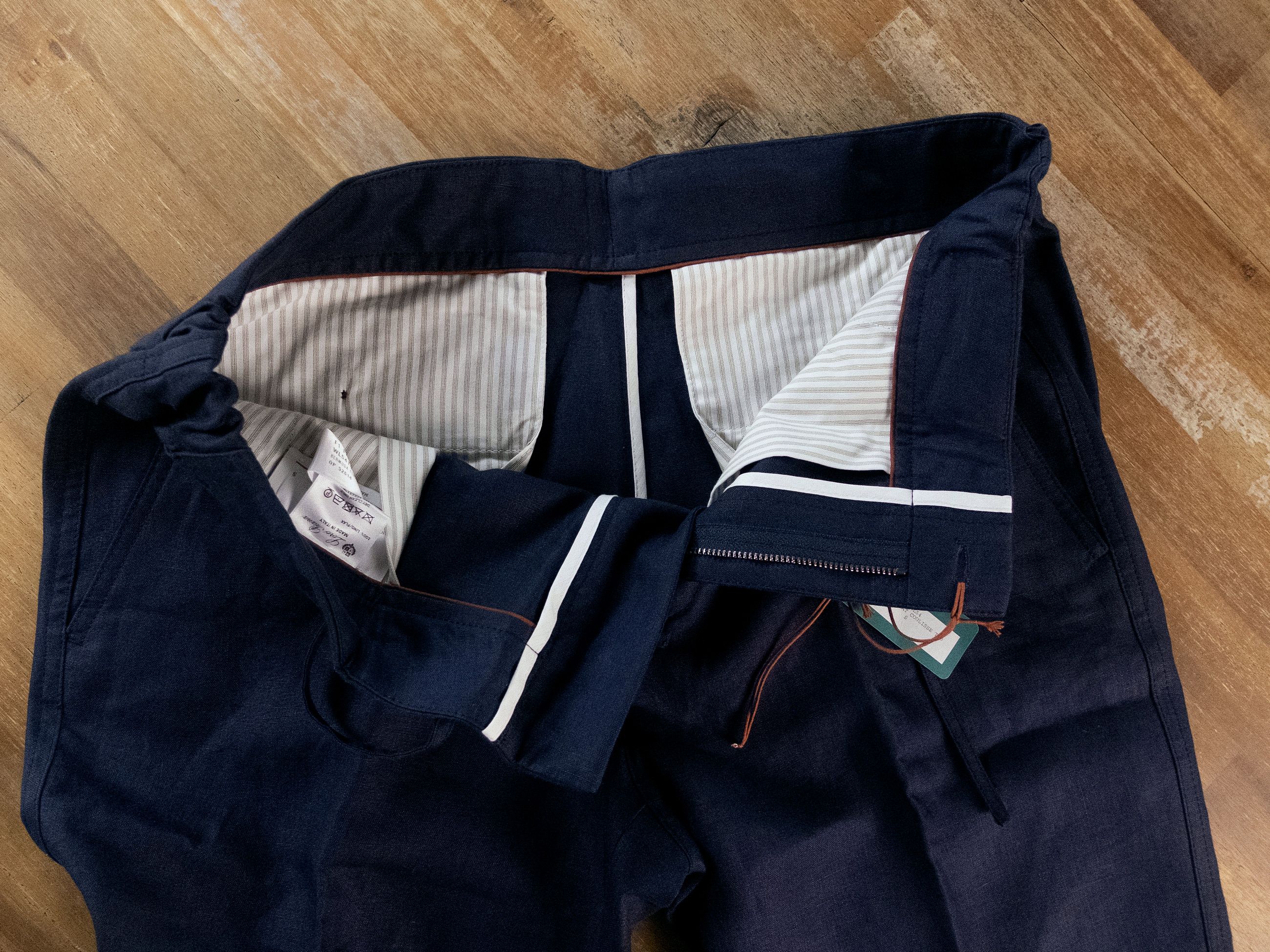 Loro Piana LORO PIANA navy blue linen shorts Small (but fits larger) Size US 30 / EU 46 - 4 Thumbnail