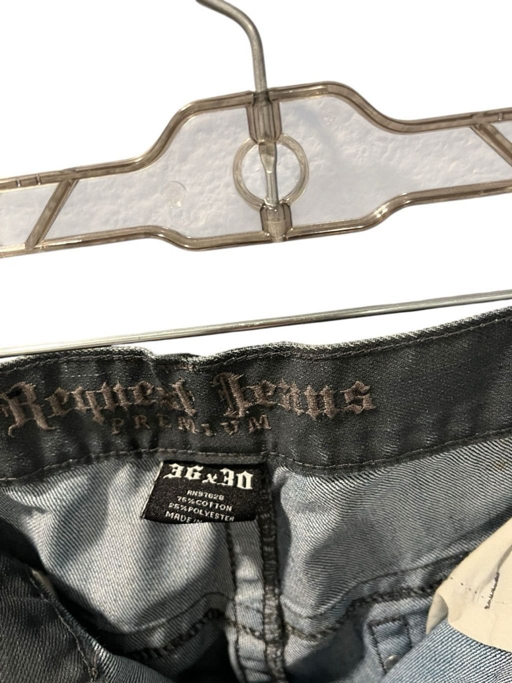 Request Jeans Request Jeans Y2K Size 36x30 Gray Straight Leg Studded Denim Size US 36 / EU 52 - 6 Thumbnail