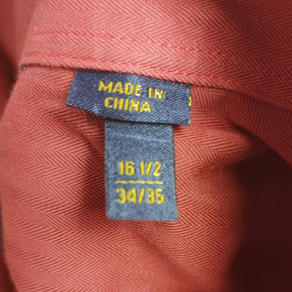 Other Henry Jacobson Mens 16.5 Red Fine 2-Ply Cotton Dress Shirt Size US L / EU 52-54 / 3 - 5 Thumbnail