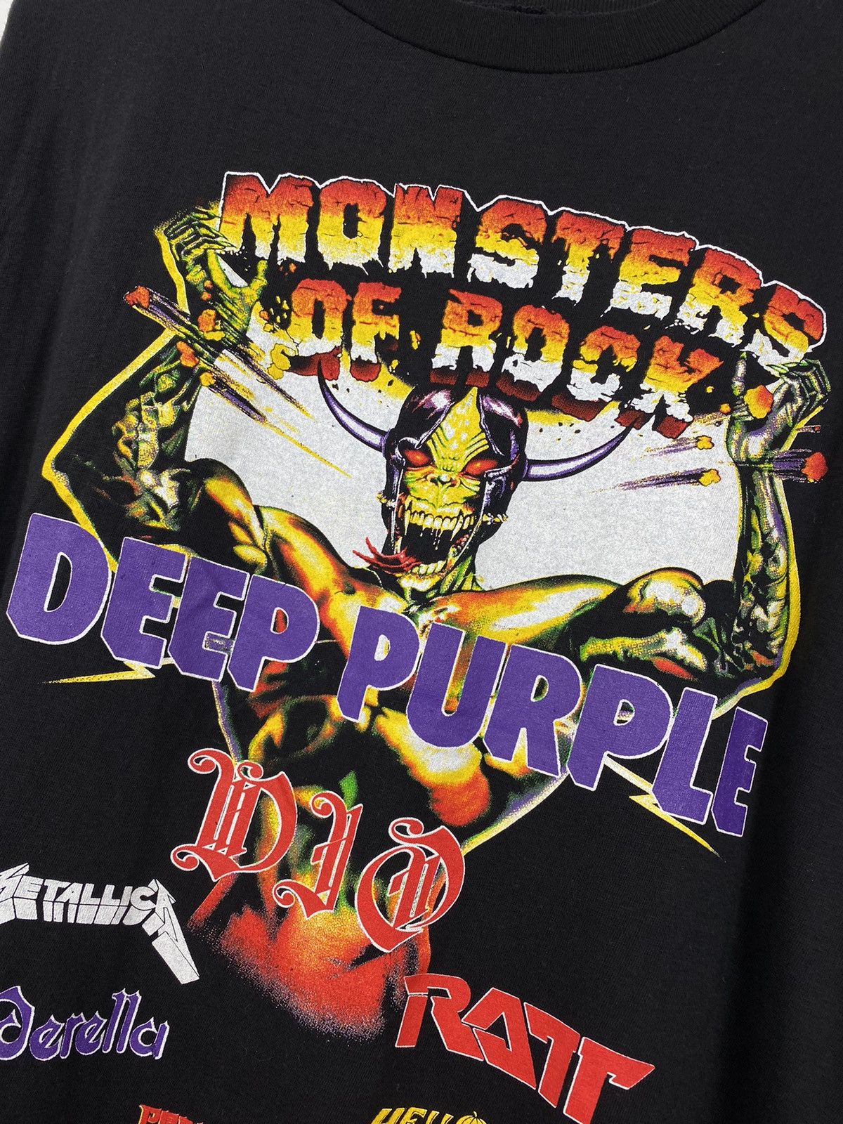Band Tees Vintage Monsters of Rock Deep Purple 1987 Shirt DIO Ozzy Size US L / EU 52-54 / 3 - 3 Thumbnail