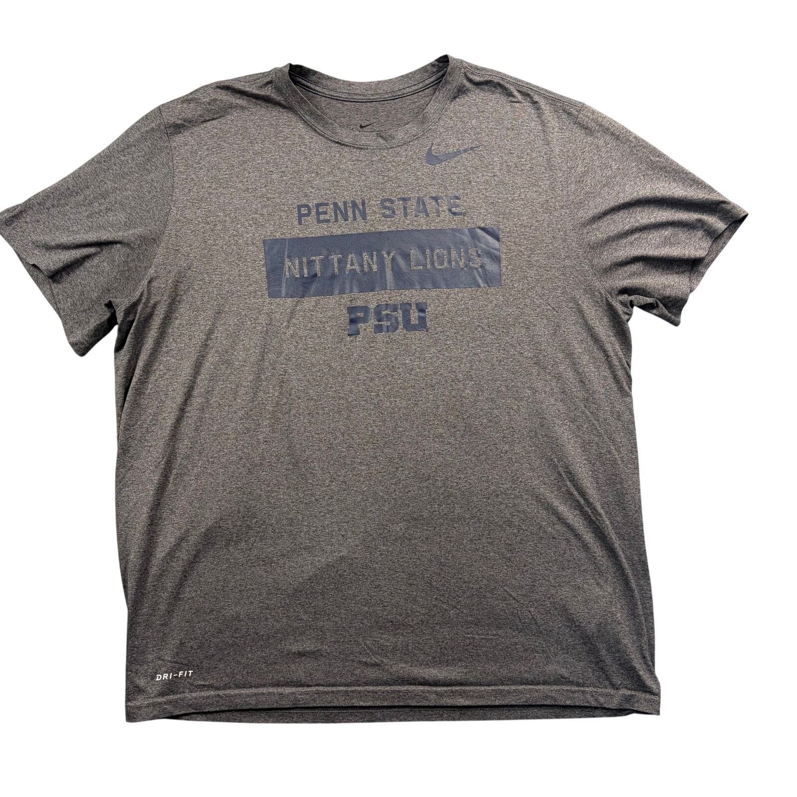 Nike Penn State Nike T-Shirt Men's XXL Athletic Dri Fit Gray PSU Size US XXL / EU 58 / 5 - 1 Thumbnail