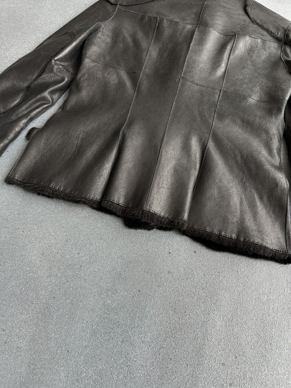 Christian Dior Monsieur 2003 DIOR John Galliano Rabbit Fur Black Strap Coat Jacket Size M / US 6-8 / IT 42-44 - 22 Thumbnail