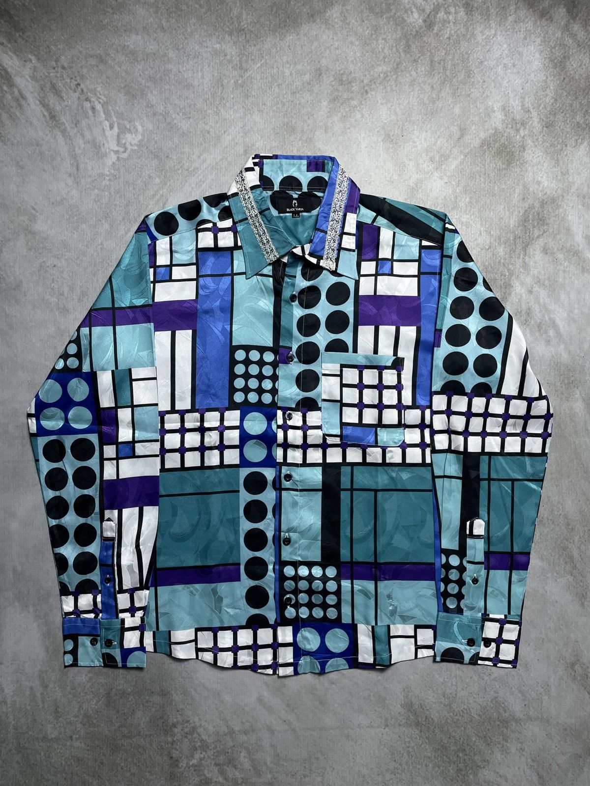 Tornado Mart 2000’s Black Varia - Geometric Pattern Shirt Size US L / EU 52-54 / 3 - 2 Thumbnail