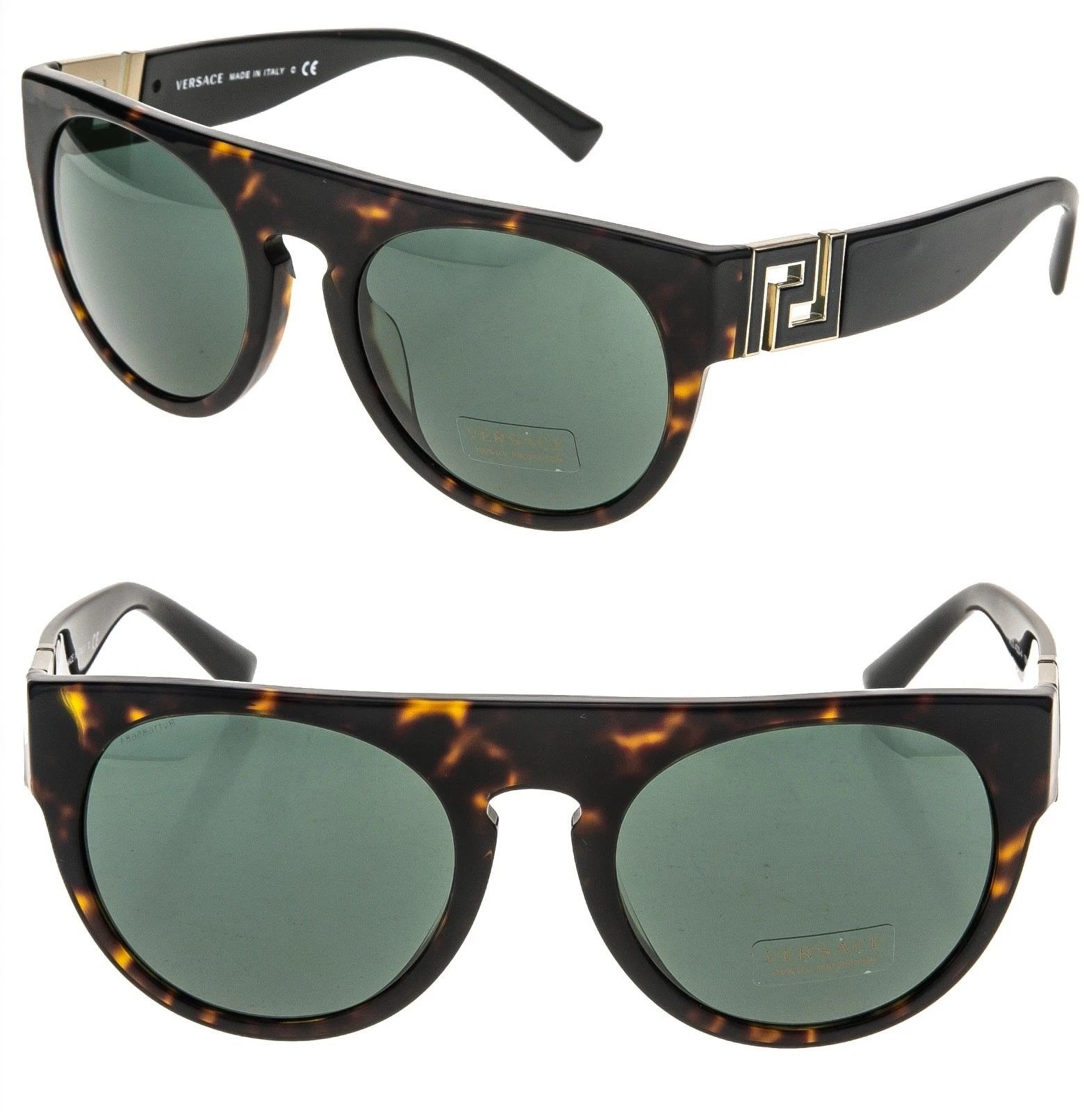 Versace VERSACE VE4333A 4333 Greca Round Bold Sunglasses Black Size ONE SIZE - 1 Thumbnail