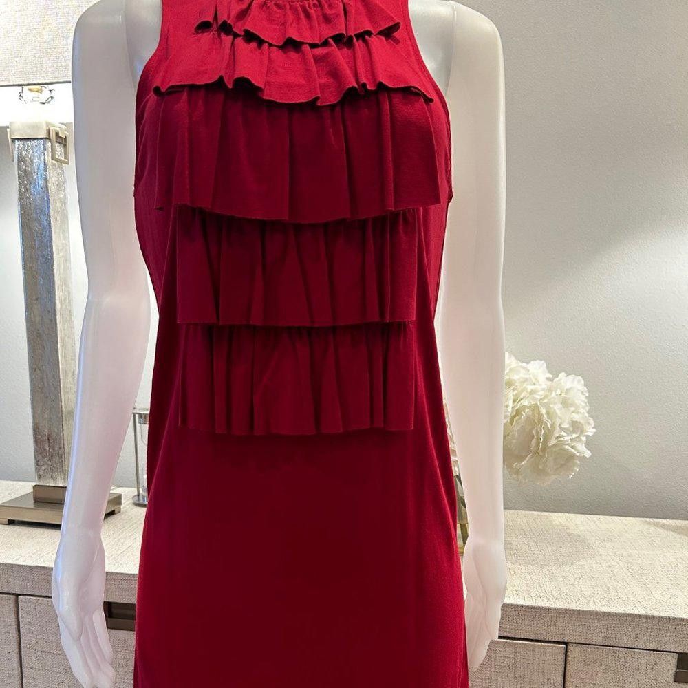 Michael Stars Michael Stars Sleeveless Ruffle Front Red Dress Size M / US 6-8 / IT 42-44 - 4 Thumbnail