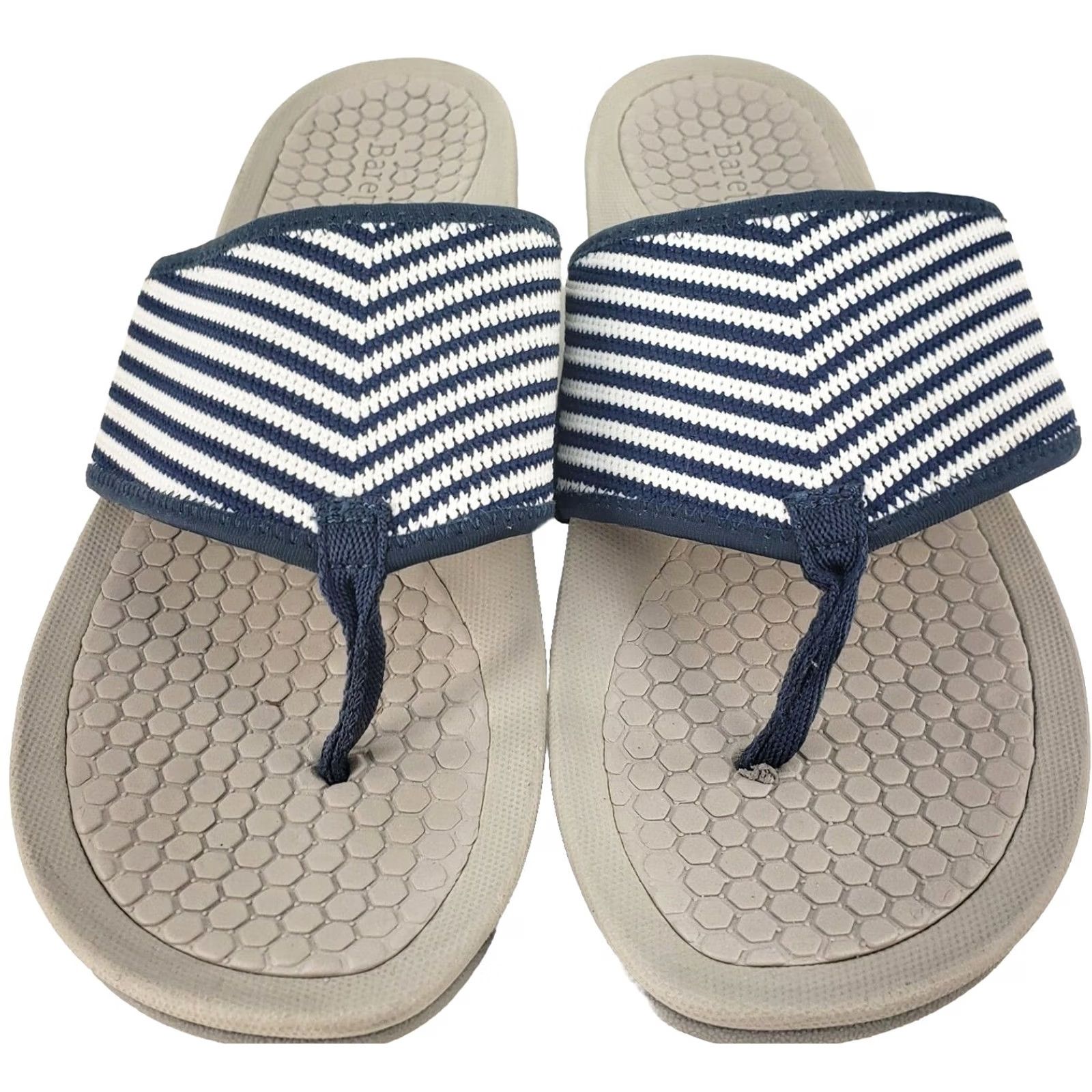 Vintage Baretraps Dasie Platform Sandal Size 8.5 Women Sandal Thong Flat Blue White Solid Slip On Size US 9 / IT 39 - 3 Thumbnail