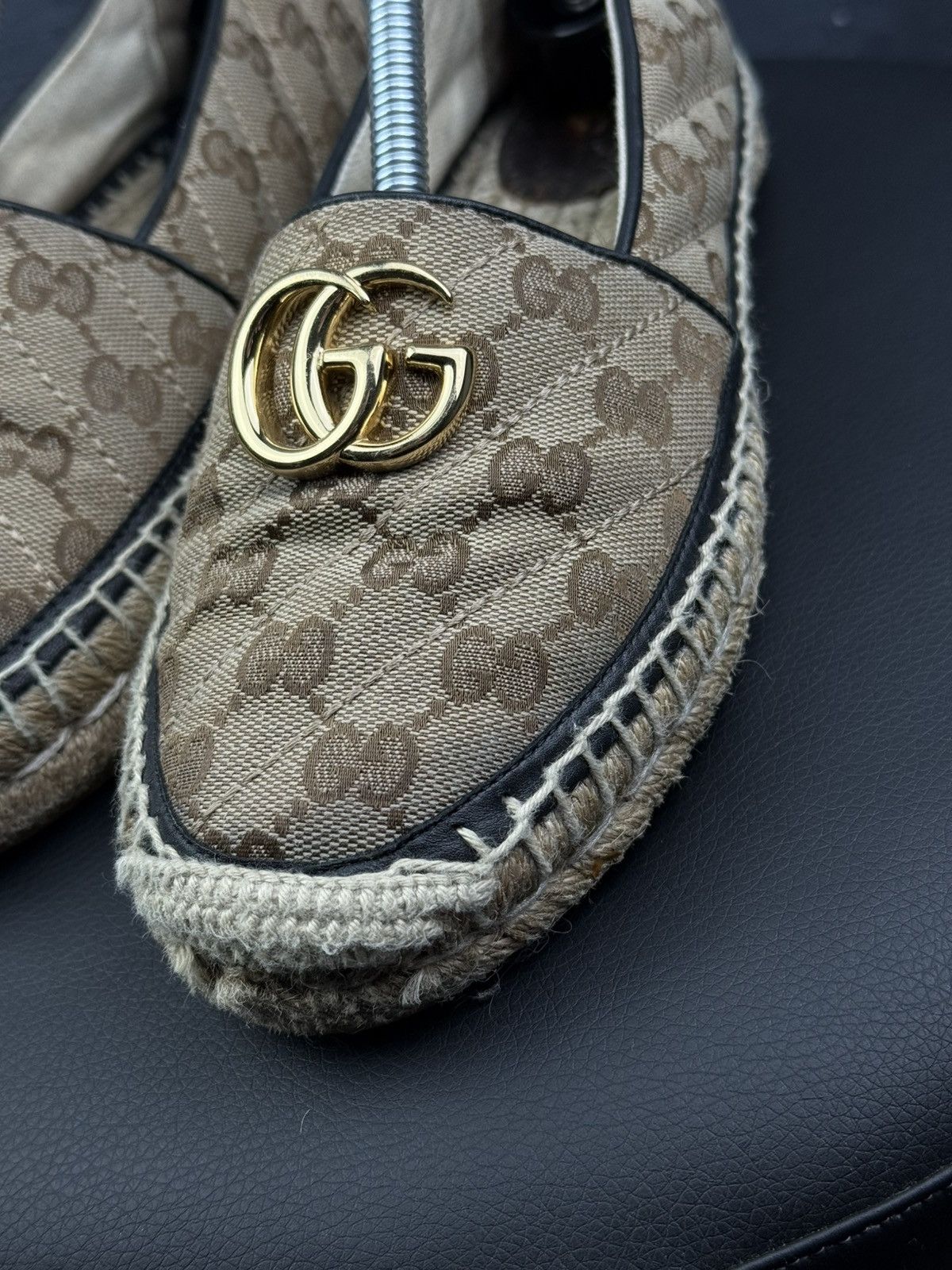 Gucci Gucci GG Supreme Canvas Monogram Espadrille Flats Slip Ons Size US 6 / IT 36 - 7 Thumbnail