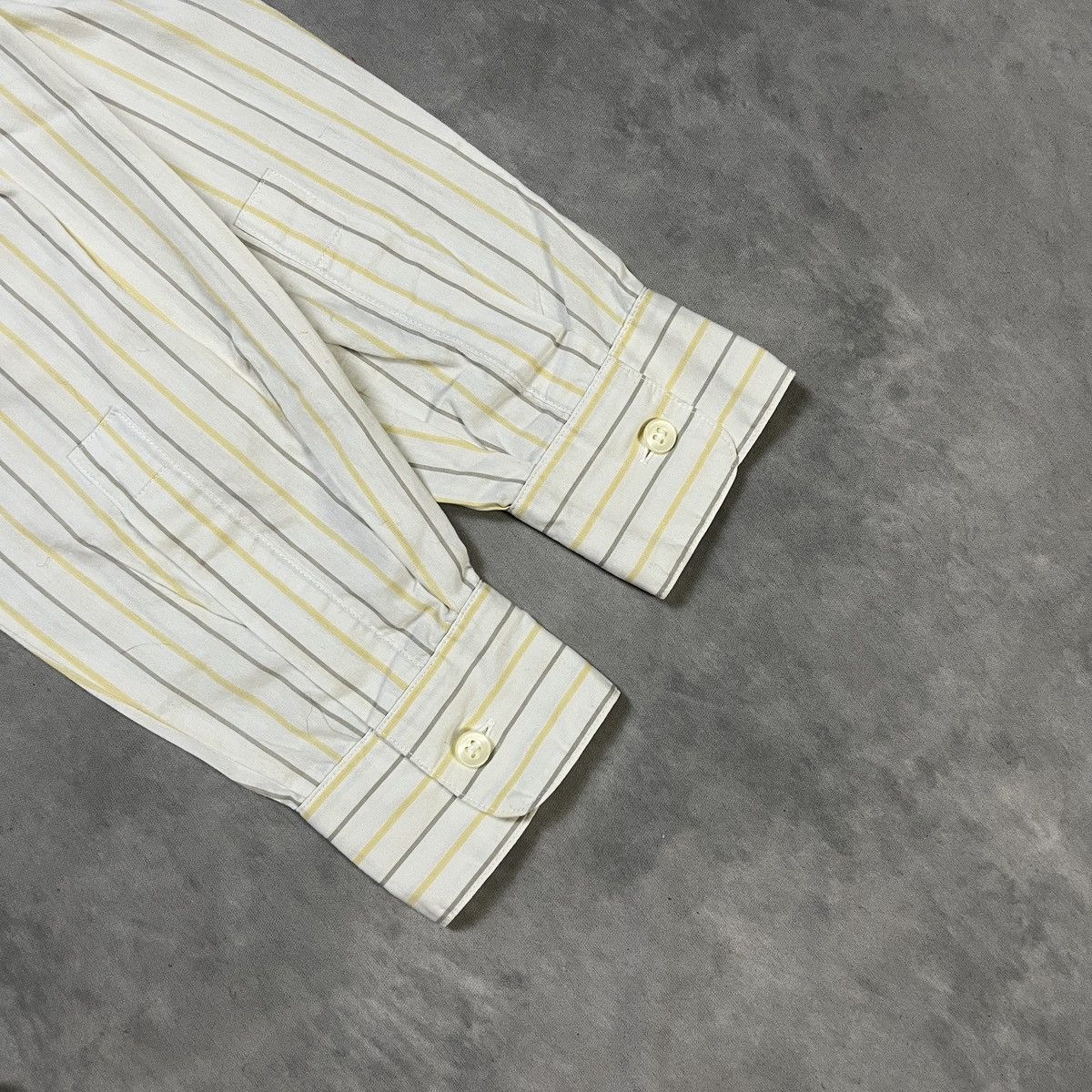 Issey Miyake Issey Miyake Vintage Yellow Stripe Button Up Shirt Classic Size US M / EU 48-50 / 2 - 6 Thumbnail