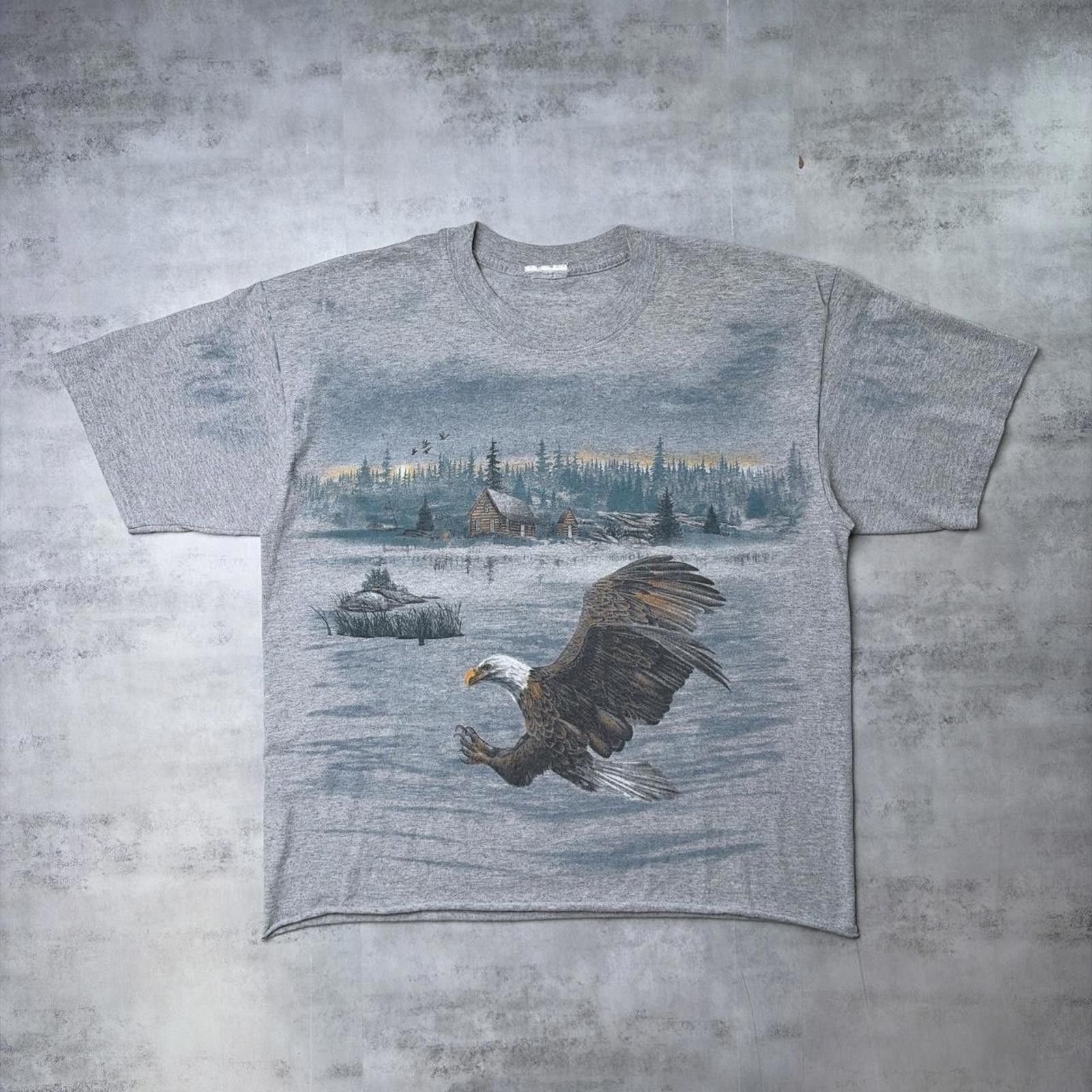 Other Vintage 90’s Grey Double Sided Eagle Nature AOP T-Shirt Size US M / EU 48-50 / 2 - 1 Thumbnail