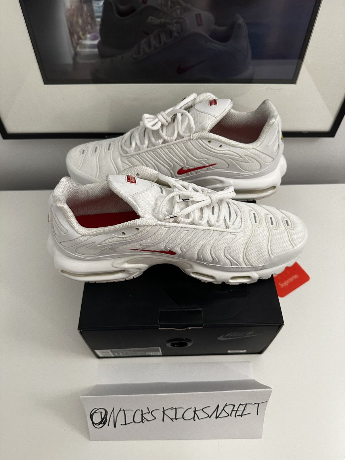 Nike × Supreme Nike Air Max Plus Supreme White Size US 11.5 / EU 44-45 - 5 Thumbnail