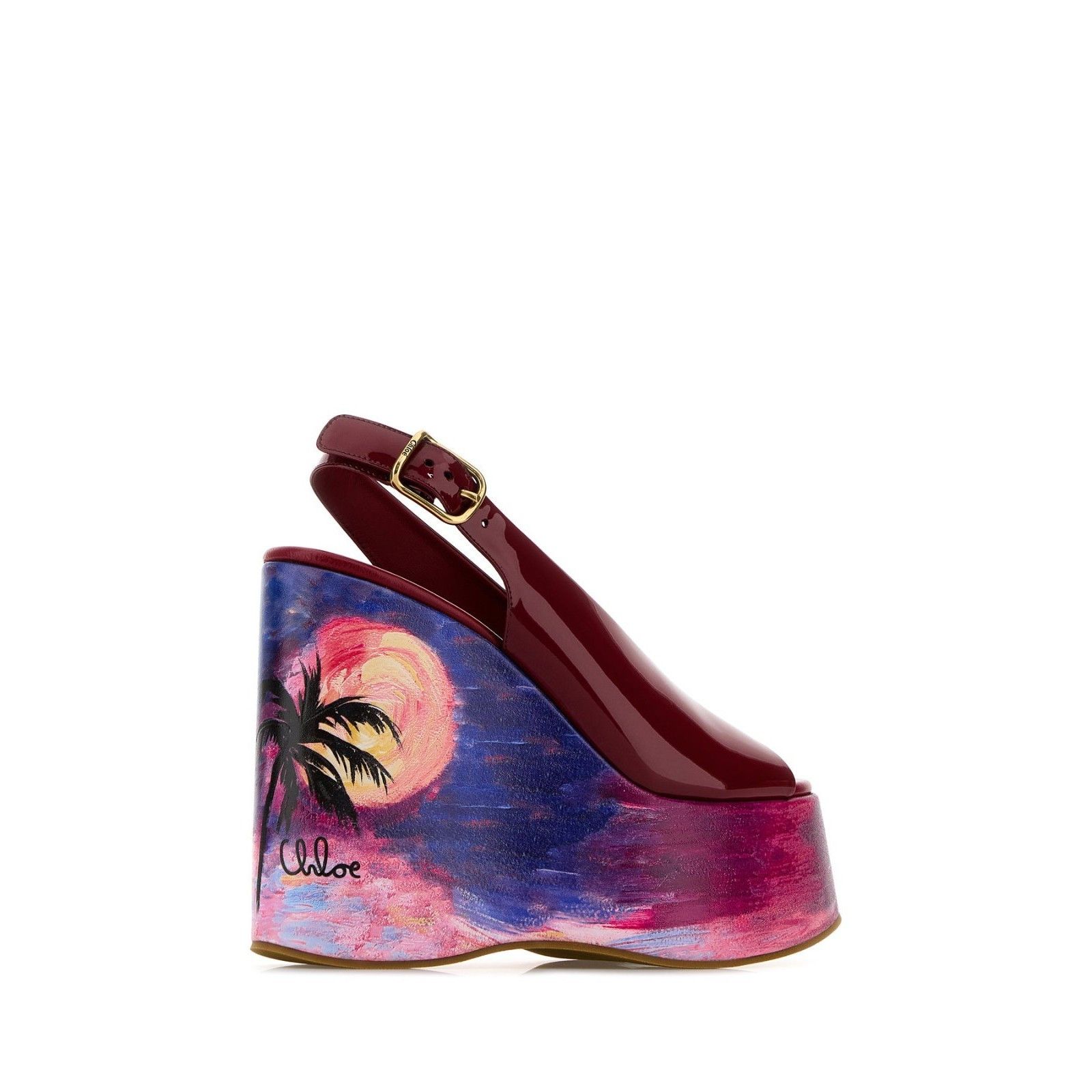 Chloe CHLOE Maxime Platfrorm Red Wedges Sandals New & Authentic (W Size US 9 / IT 39 - 3 Thumbnail