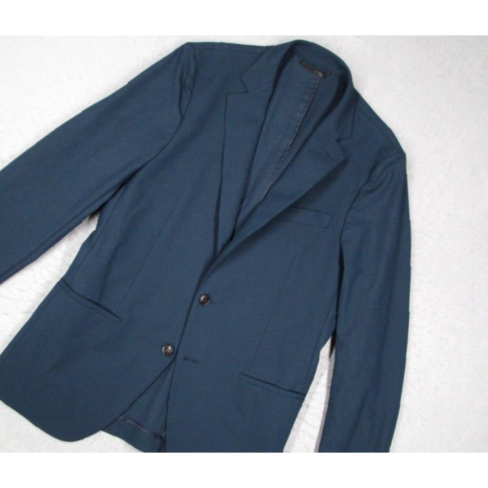 Vintage Sene Blazer Mens 38 Regular Blue 2 Button Single-Breasted Wool? Polyester Blazer - Travel Cele? Size 38R - 2 Thumbnail