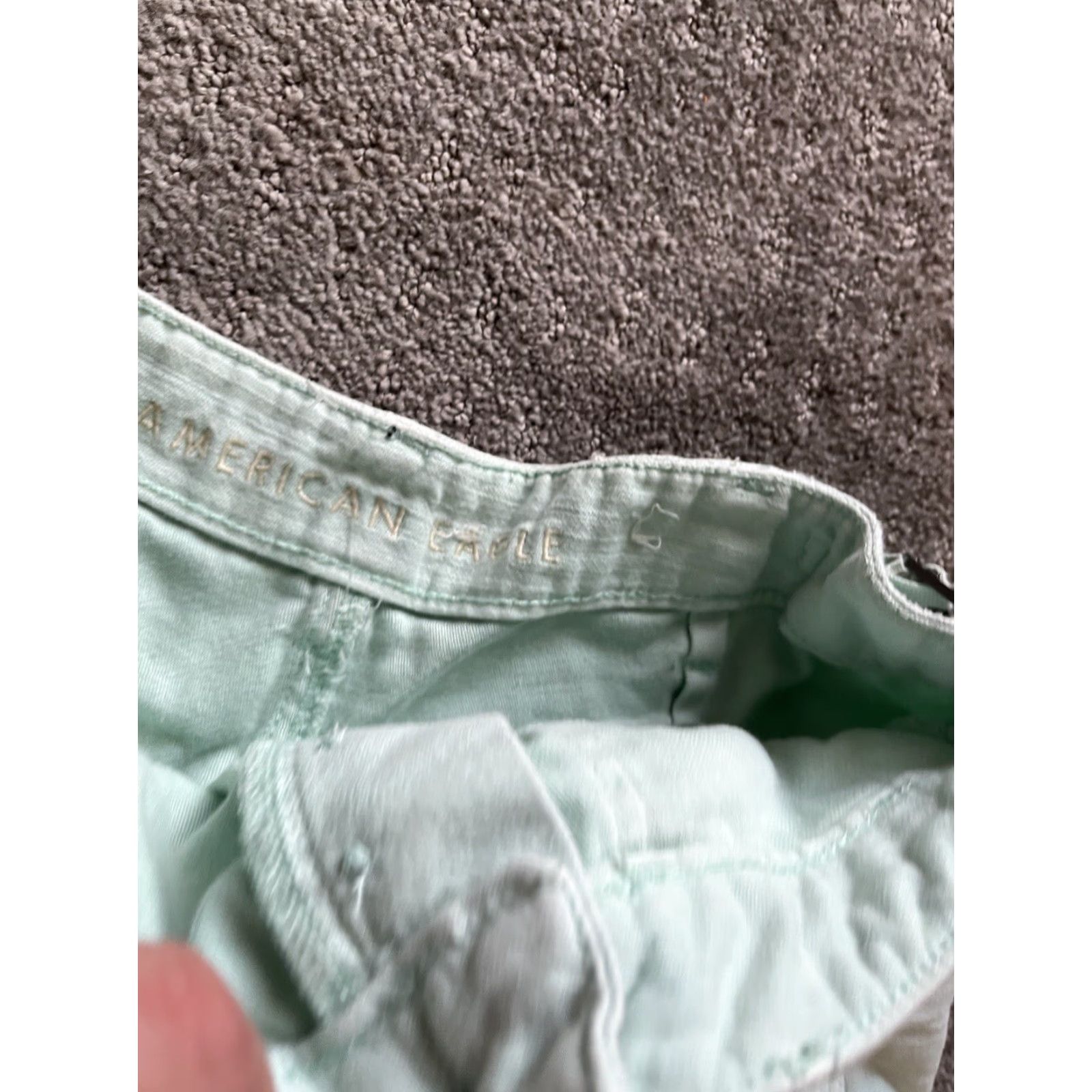 American Eagle Outfitters VINTAGE American Eagle Outfitters Denim Short Women Size 4 Green Buckle Chino Cotton Blend Spandex 90s Theme Womens Size 27" / US 4 / IT 40 - 3 Thumbnail