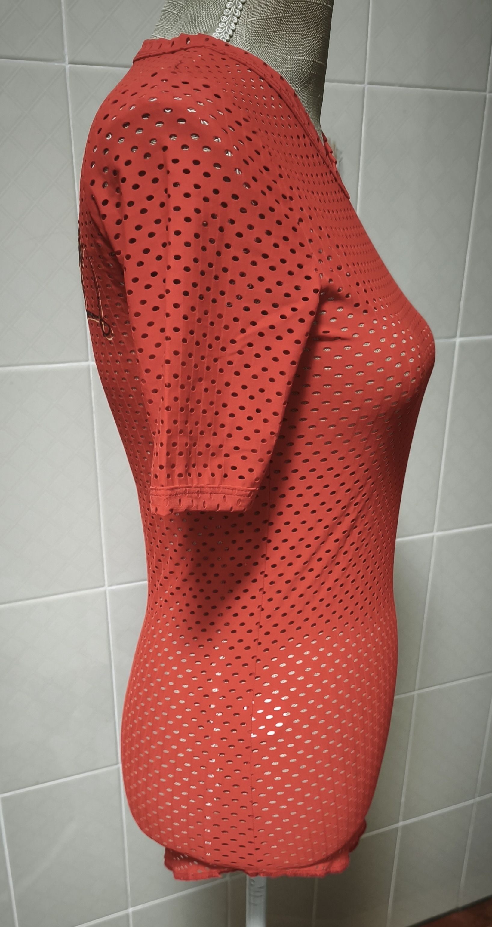 Jean Paul Gaultier Year: 1995 - Coral perforated top Size S / US 4 / IT 40 - 9 Thumbnail