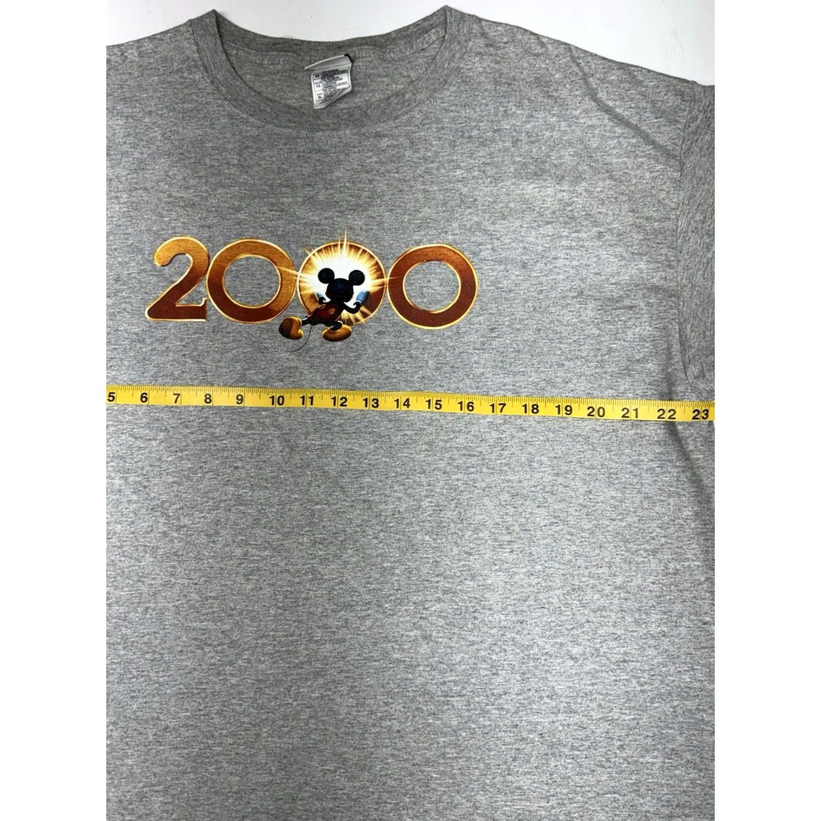 Disney VINTAGE Disney Mickey Mouse Millennium Gray T-Shirt Mens XL 2000s Short Sleeve Jersey Cotton Crew Neck Logo 90s Disney Shirt Size US XL / EU 56 / 4 - 5 Thumbnail