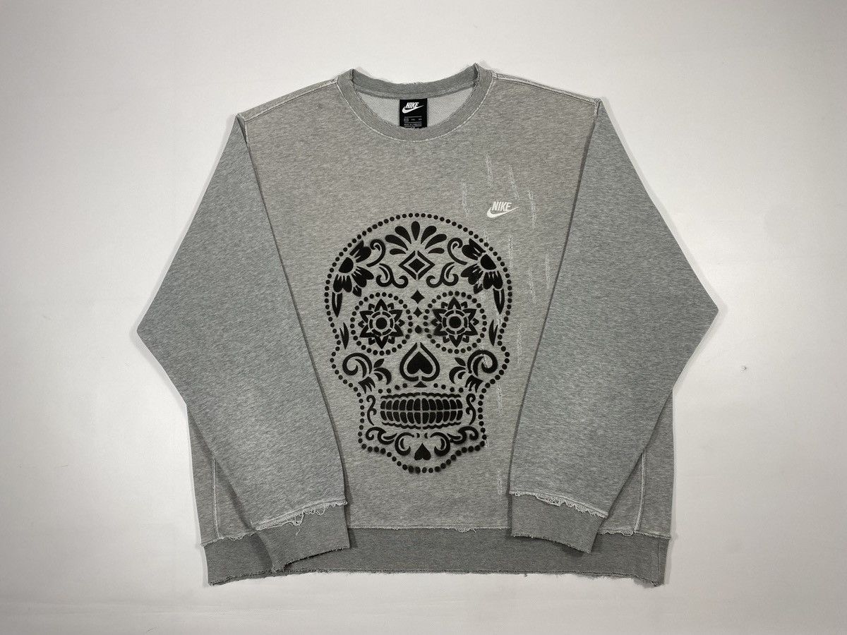 Nike Nike Distressed Mexican Skull Oversized Custom Sweatshirt Size US XXL / EU 58 / 5 - 20 Thumbnail