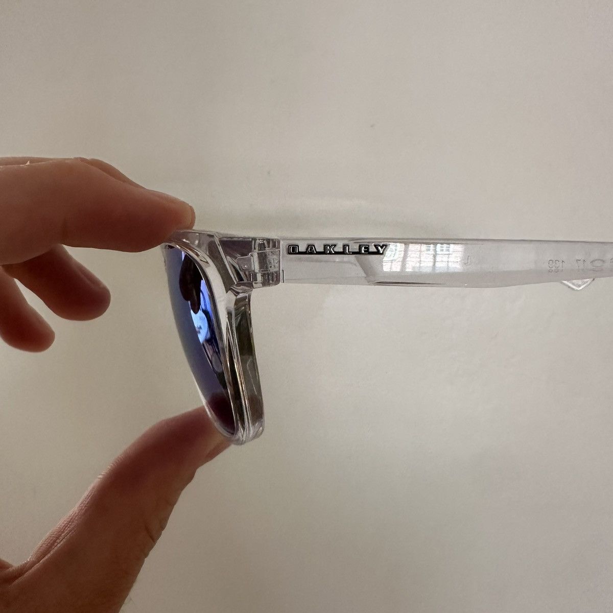 Oakley Transparent / White Oakley Sunglasses Blue Reflective Size ONE SIZE - 2 Thumbnail